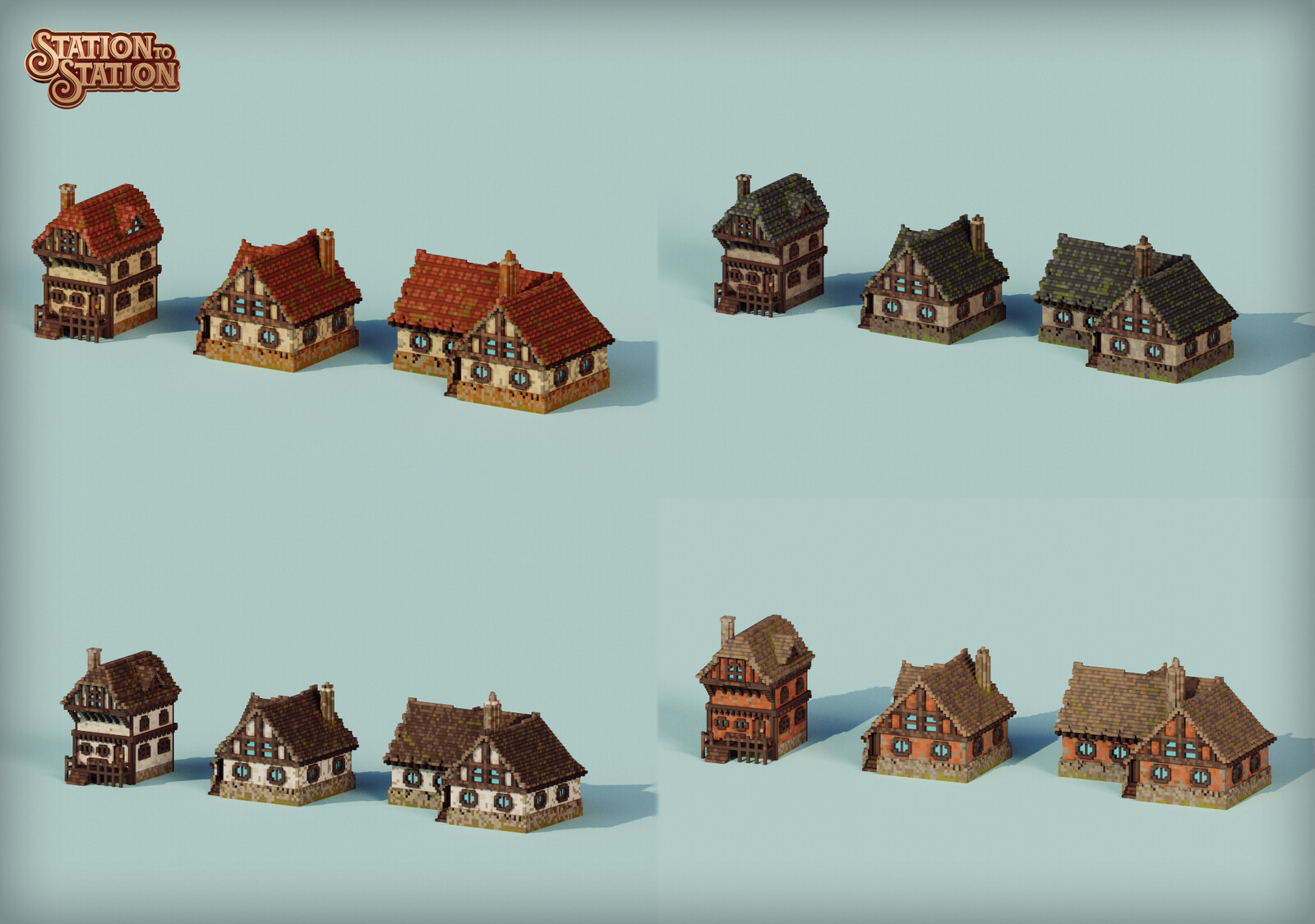 When I started my internship at Galaxy Grove, my first task was designing this batch of European residential houses for the game’s first region. Taking inspiration from Anton Pieck’s style made it a really fun project.