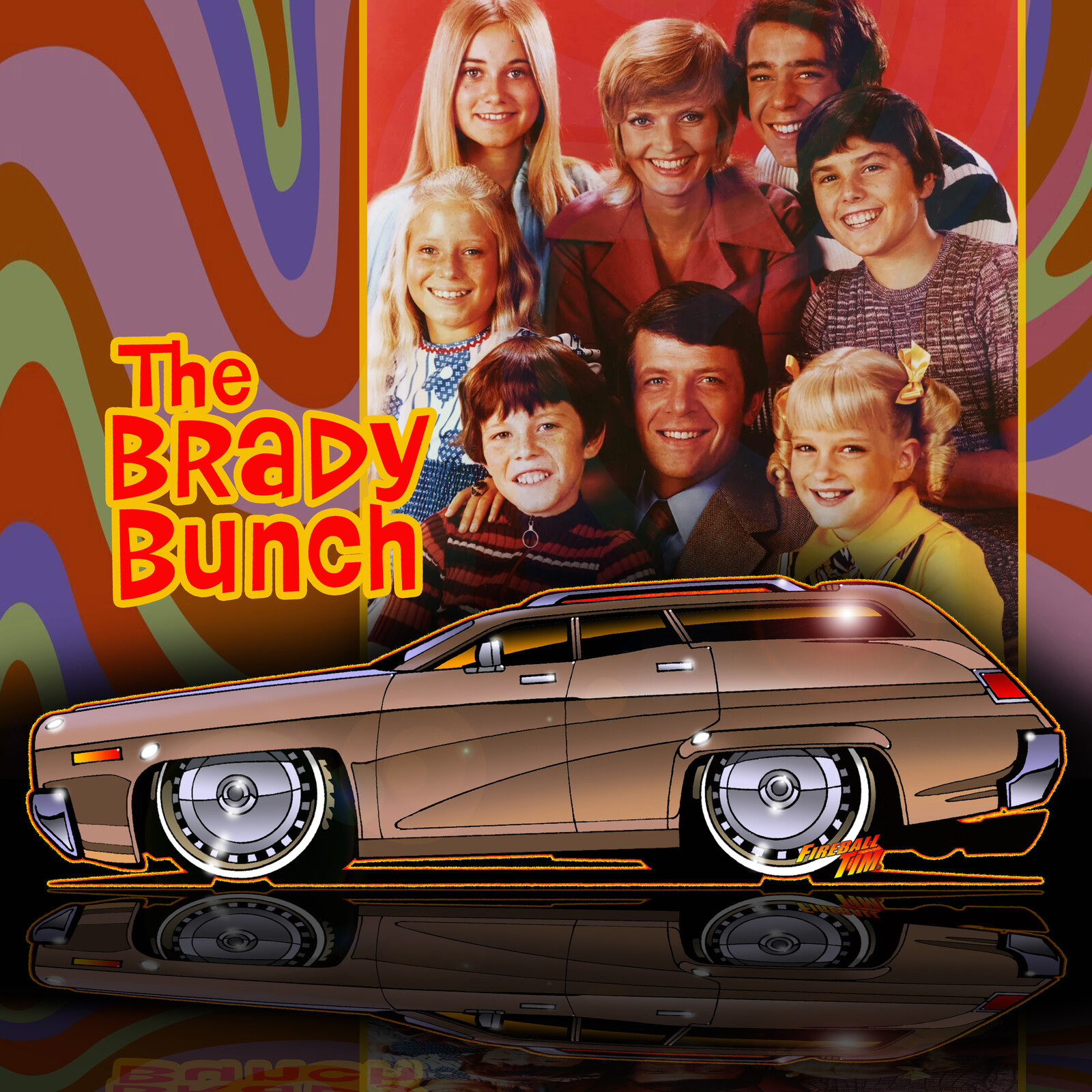 Brady Bunch 1971 Plymouth Wagon Concept Art - Fireball Tim Garage
