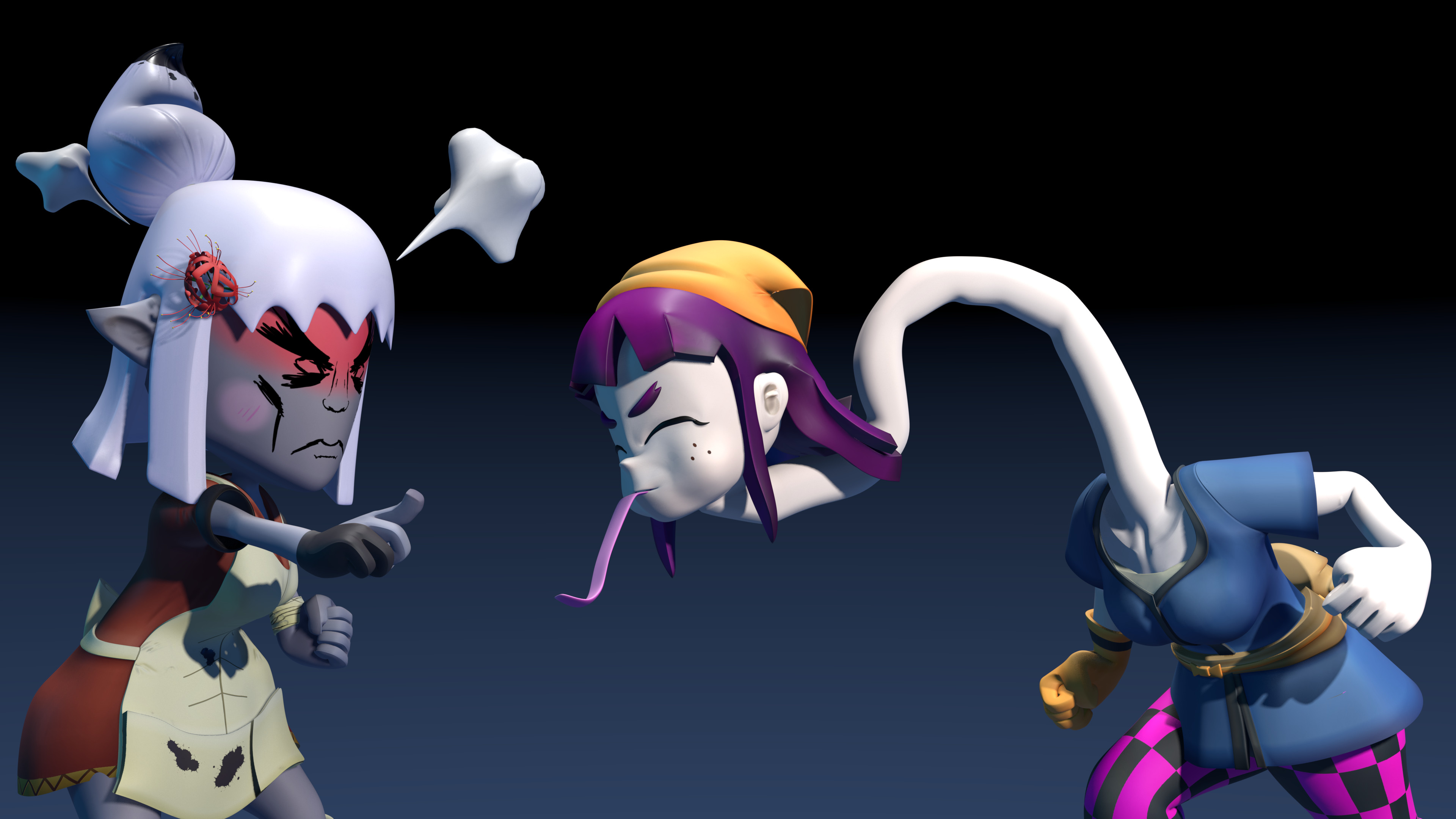 Despite both being "almost human" yokai, Kaokaite and Iyako don't really get along...