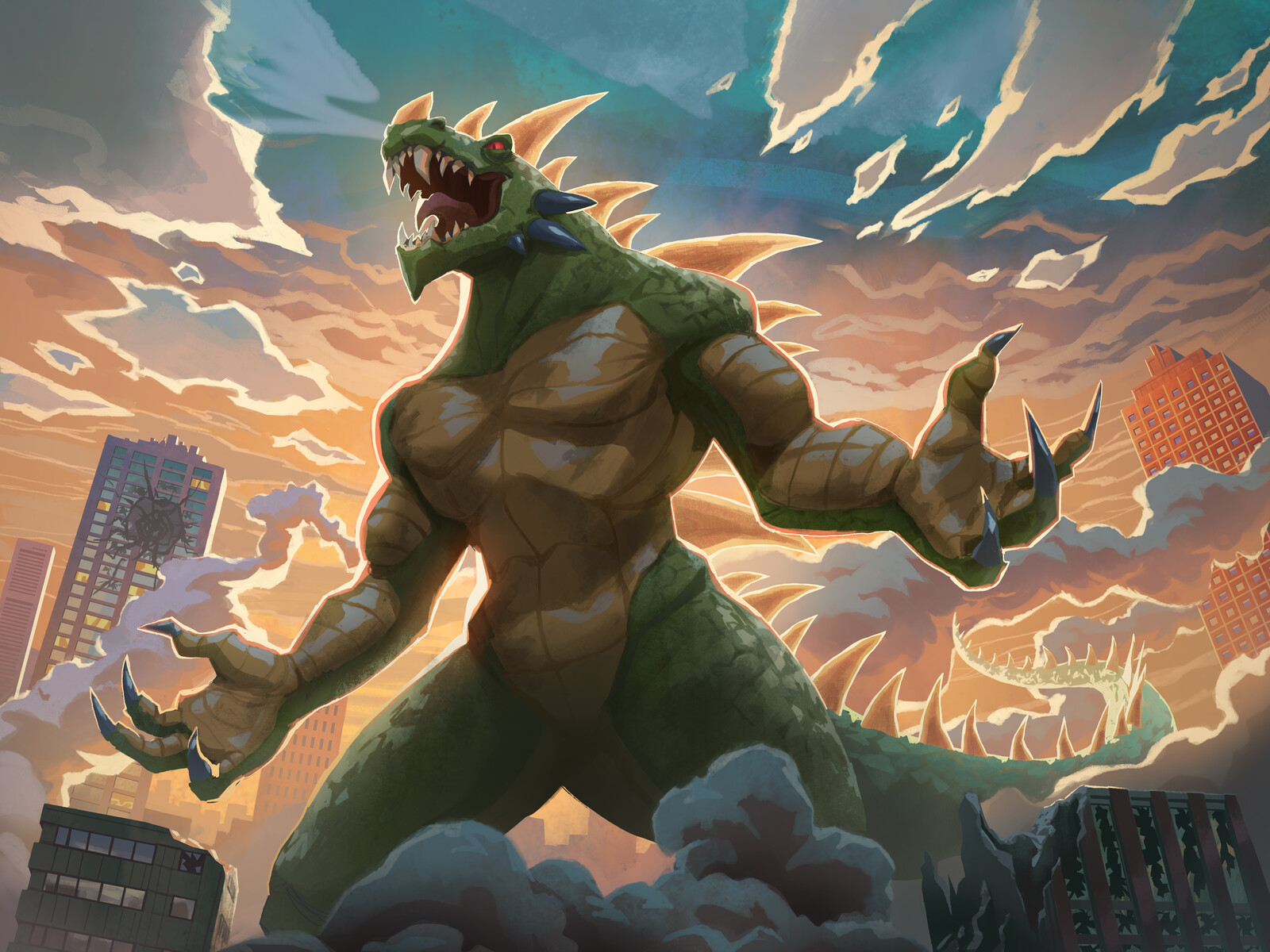 Gigazaur, provoking the other monsters
