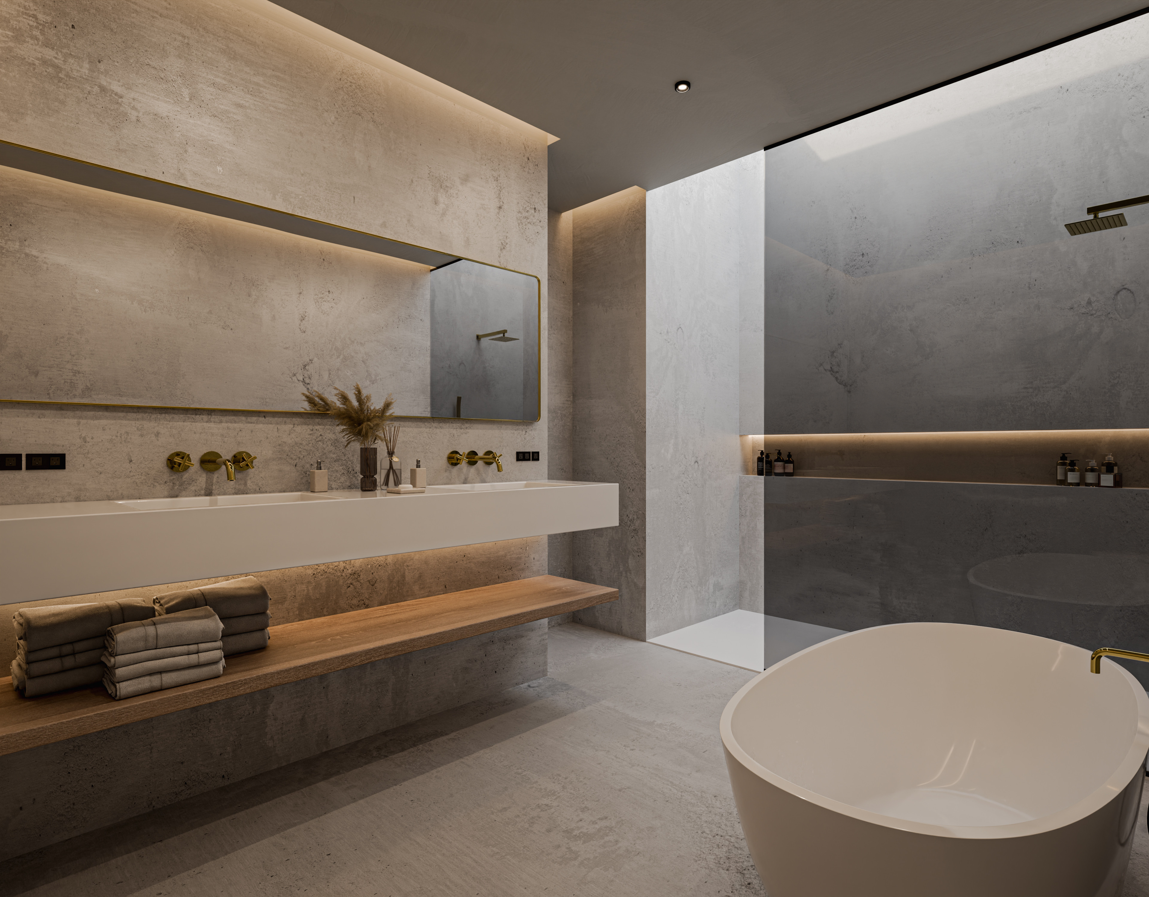 Master bathroom angled shot.