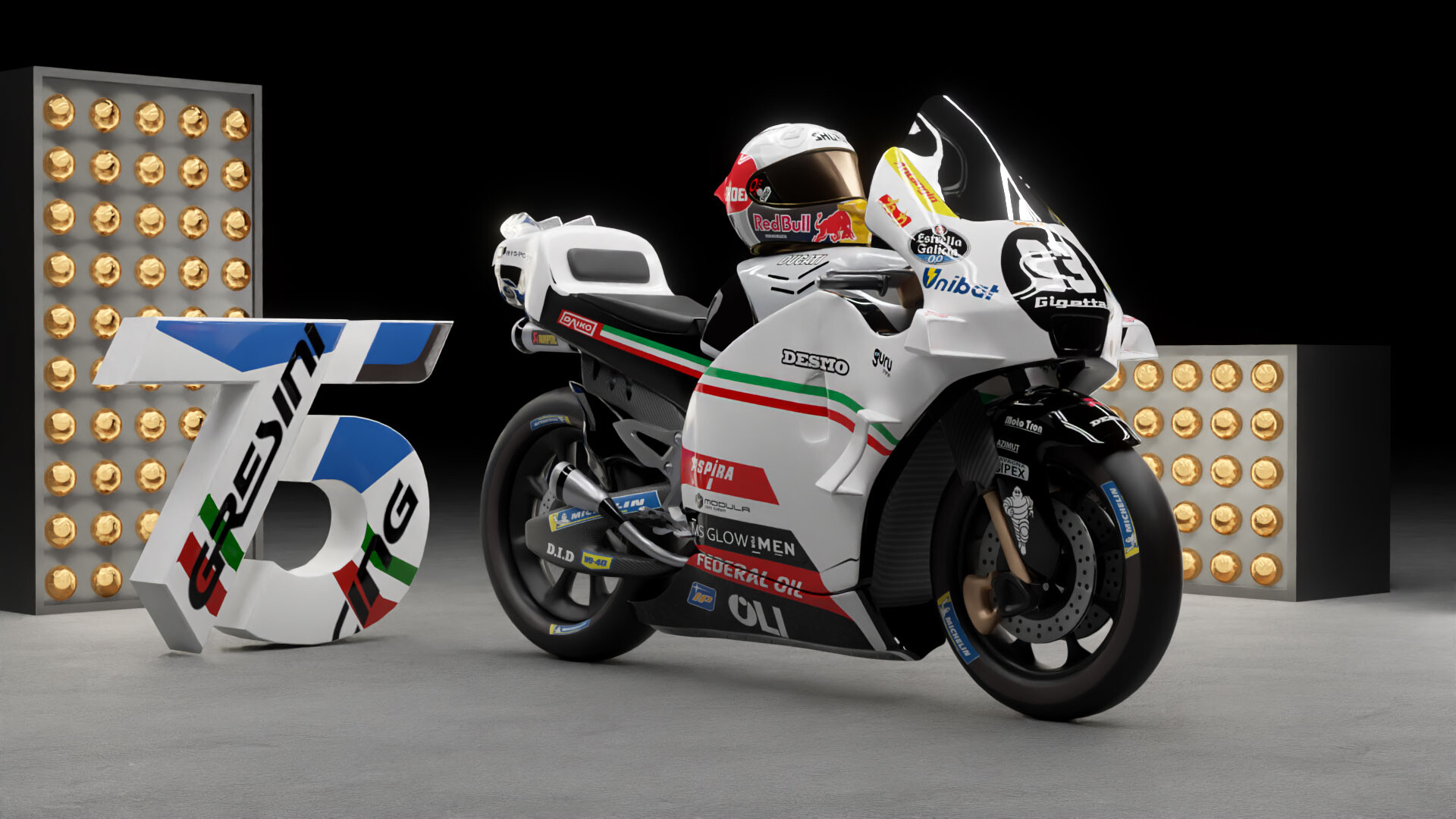 ArtStation 3d model of vintage style motorcycle livery used in