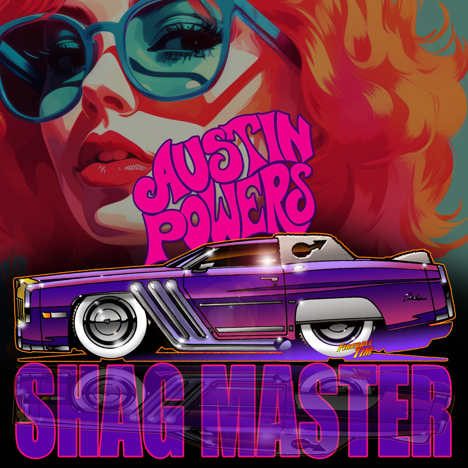 Austin Powers Shag Master Cadillac Concept Art by Fireball Tim Garage