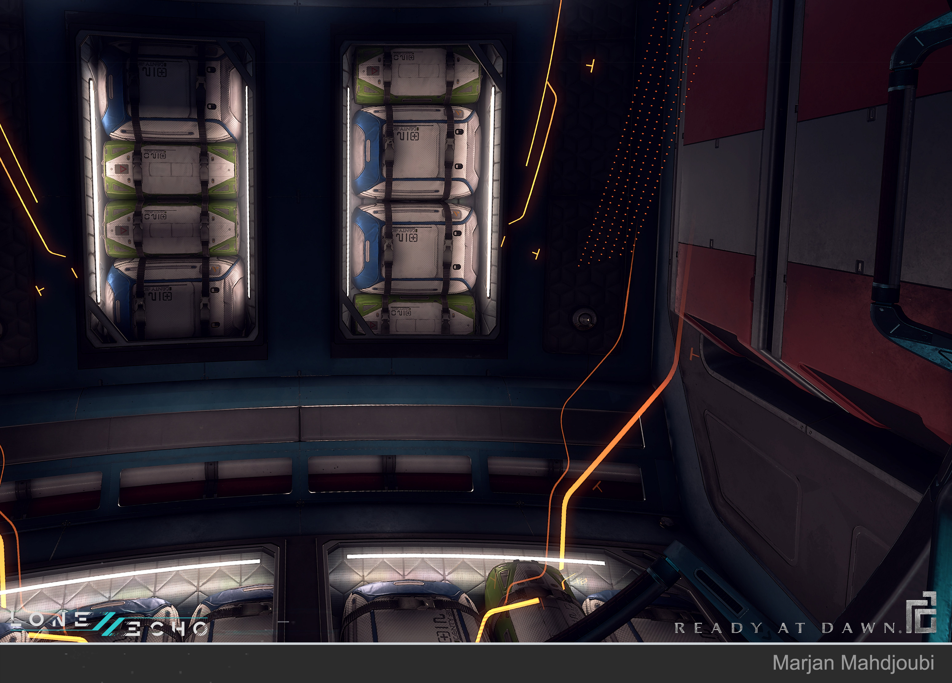 Responsible for Cargo bags model-sculpt and bakes

Texture By: Jo Watanabe

Lone Echo II