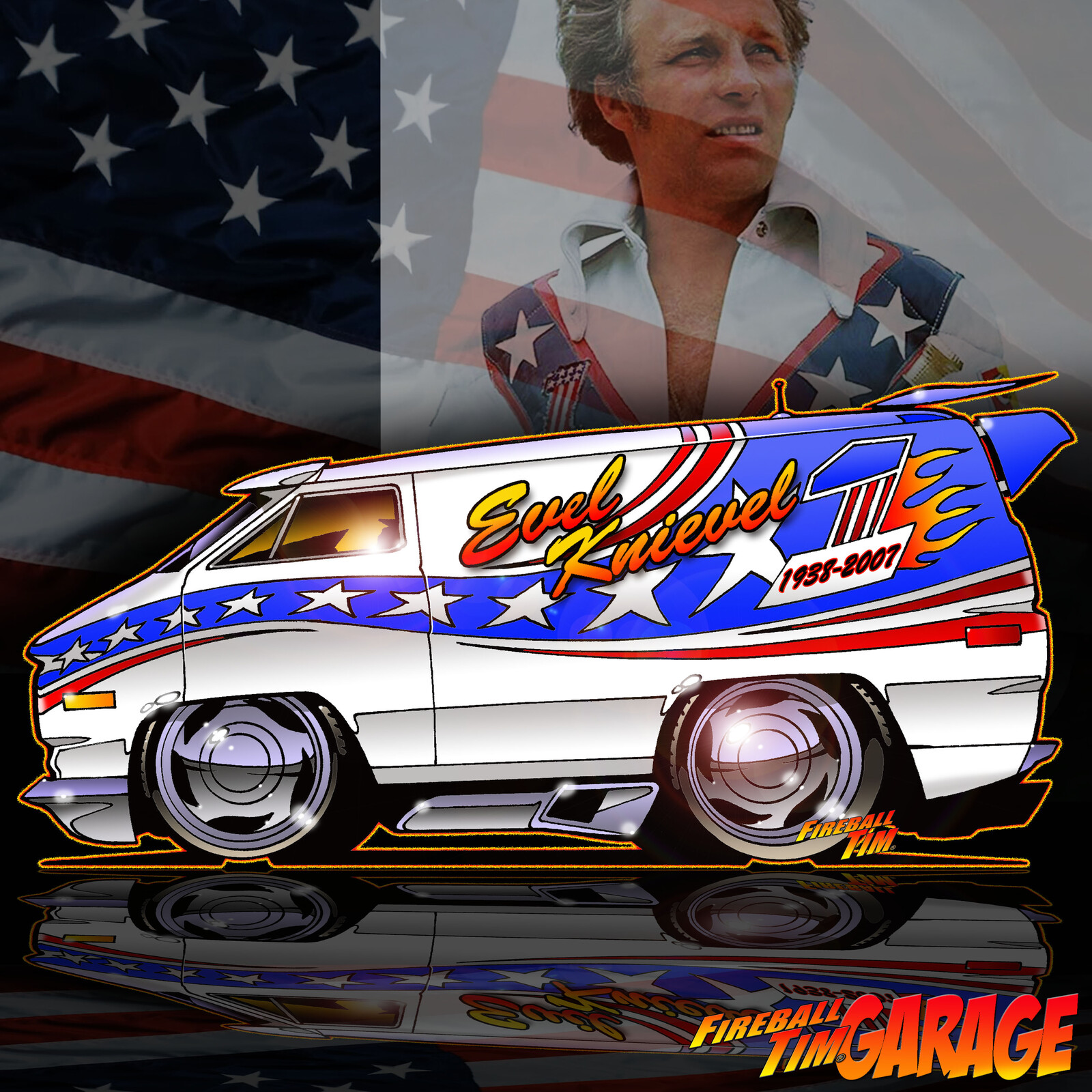 Evel Knievel SEMA Van Concept Art Fireball Tim Garage