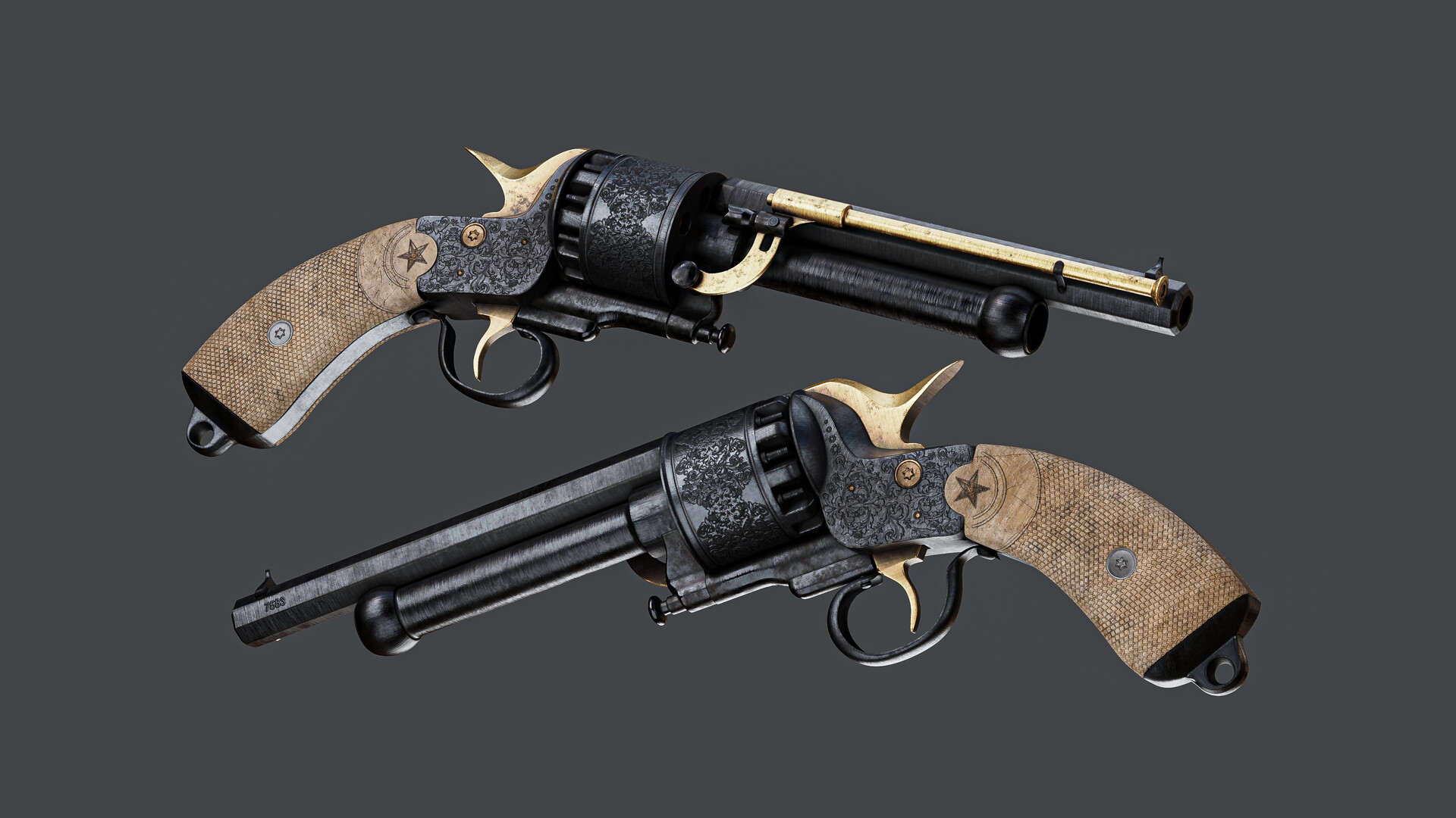 ArtStation - Royal Revolver | 3D Model | Maya | Game Assets | Substance ...