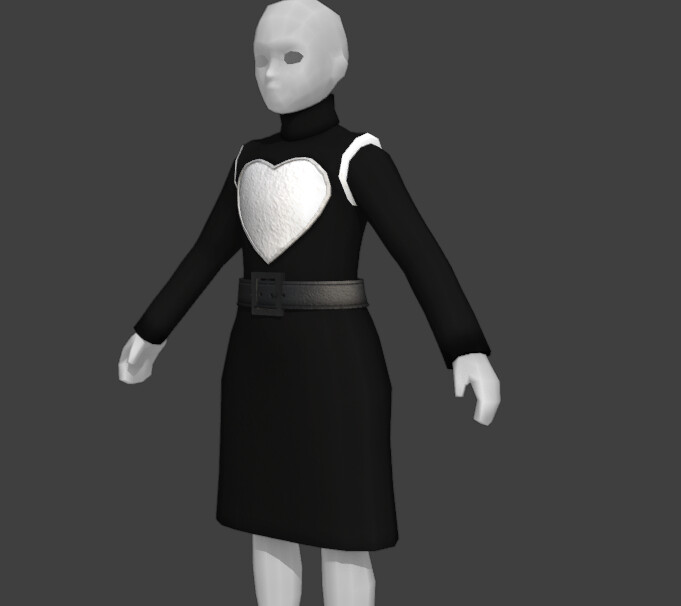 Textured &amp; optimized this 3D dress for Model-verse.