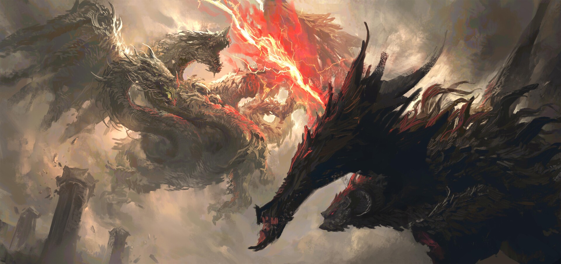 ArtStation 远古的艾尔登之王“普拉顿”VS狂龙“贝勒