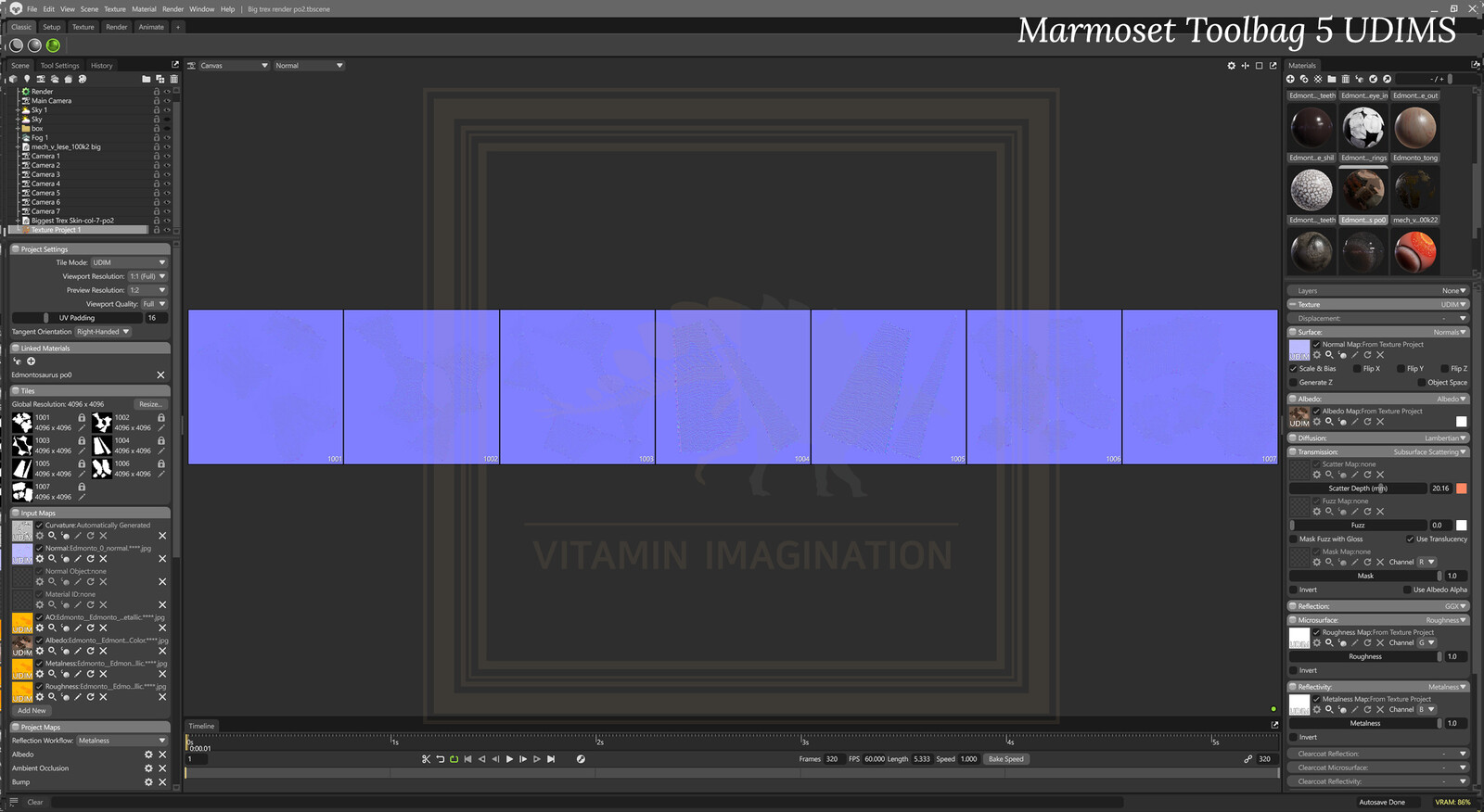 Marmoset Toolbag 5 beta 
UDIMS 