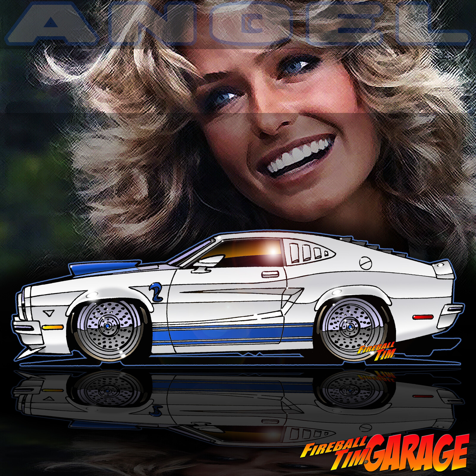 Charlie's Angels Mustang Cobra 2 Concept Art by Fireball Tim Garage