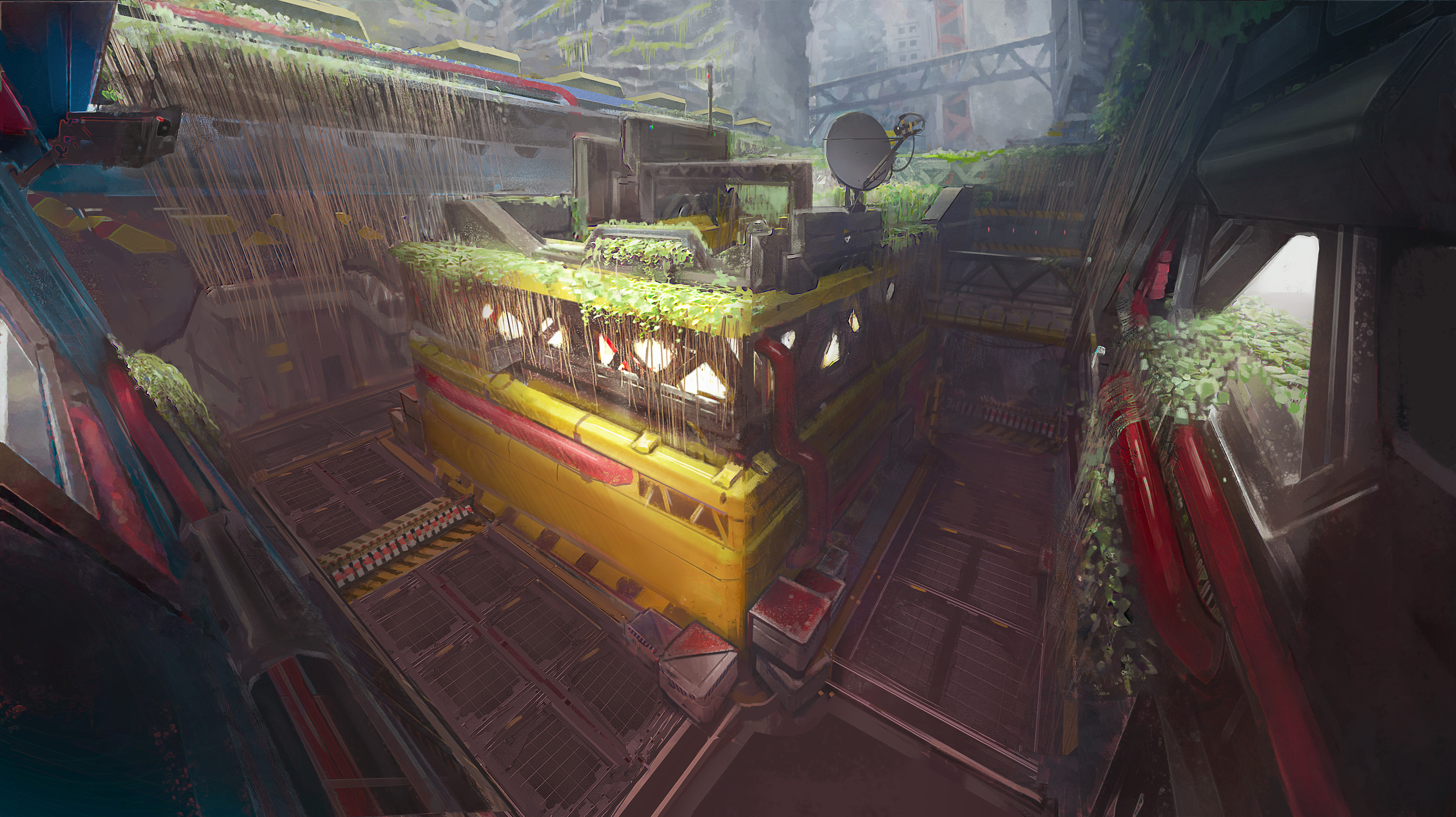 original sketch for the stage was brighter, stylised, more painterly