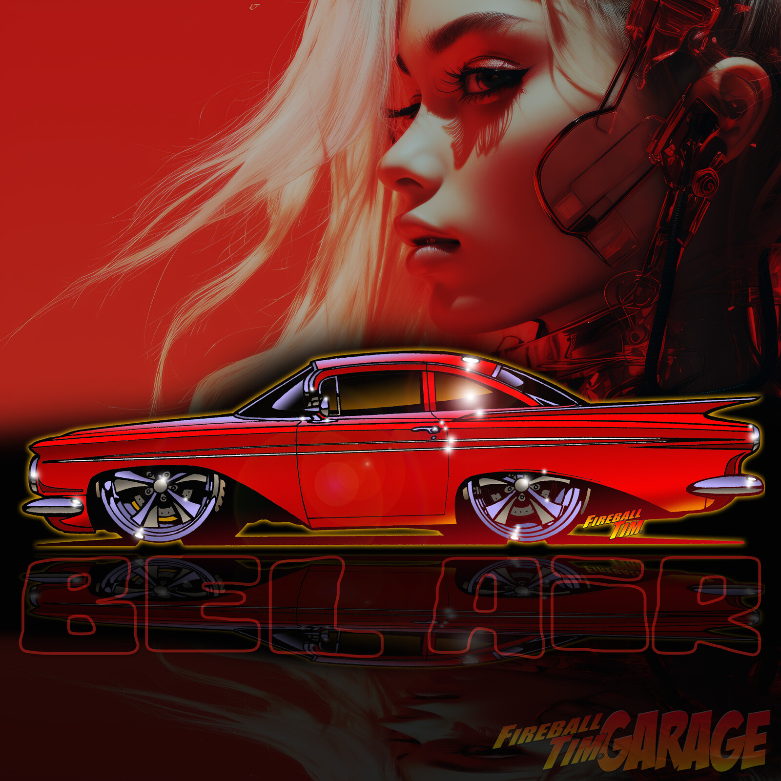 1960 Chevy Bel Air Concept Art by Fireball Tim Garage