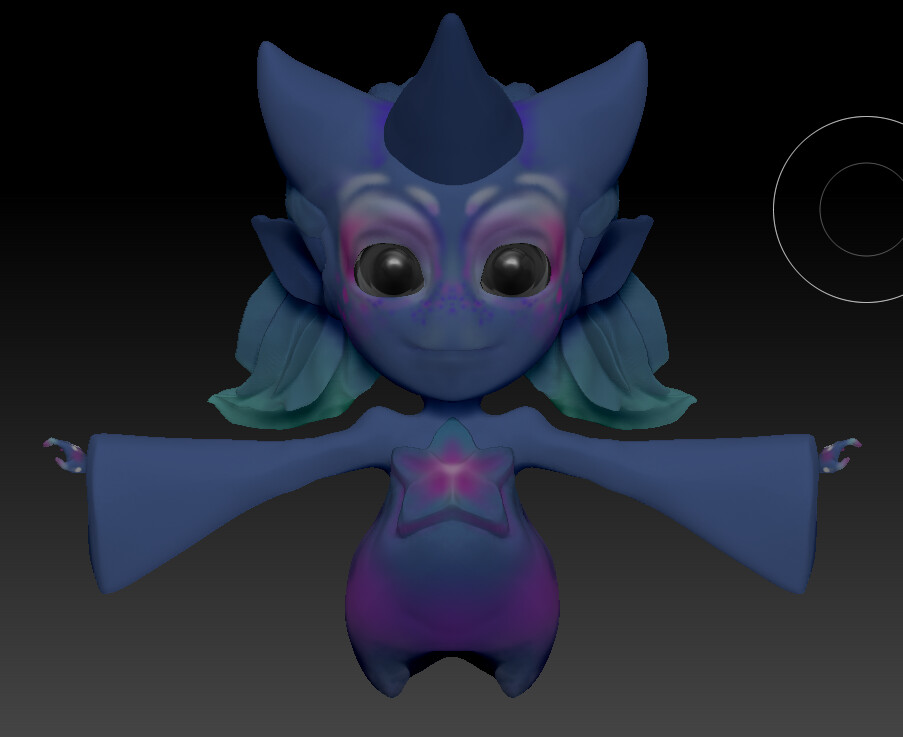 After iterating more I got the childlike exaggerated proportions I was looking for