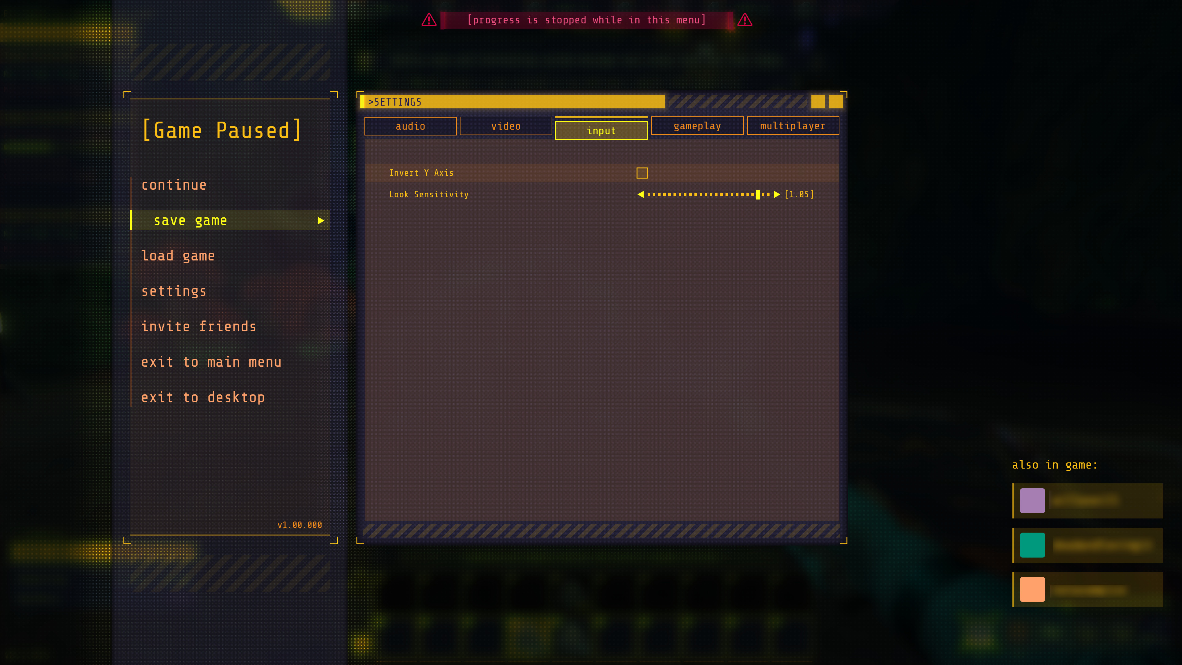 Settings - Input