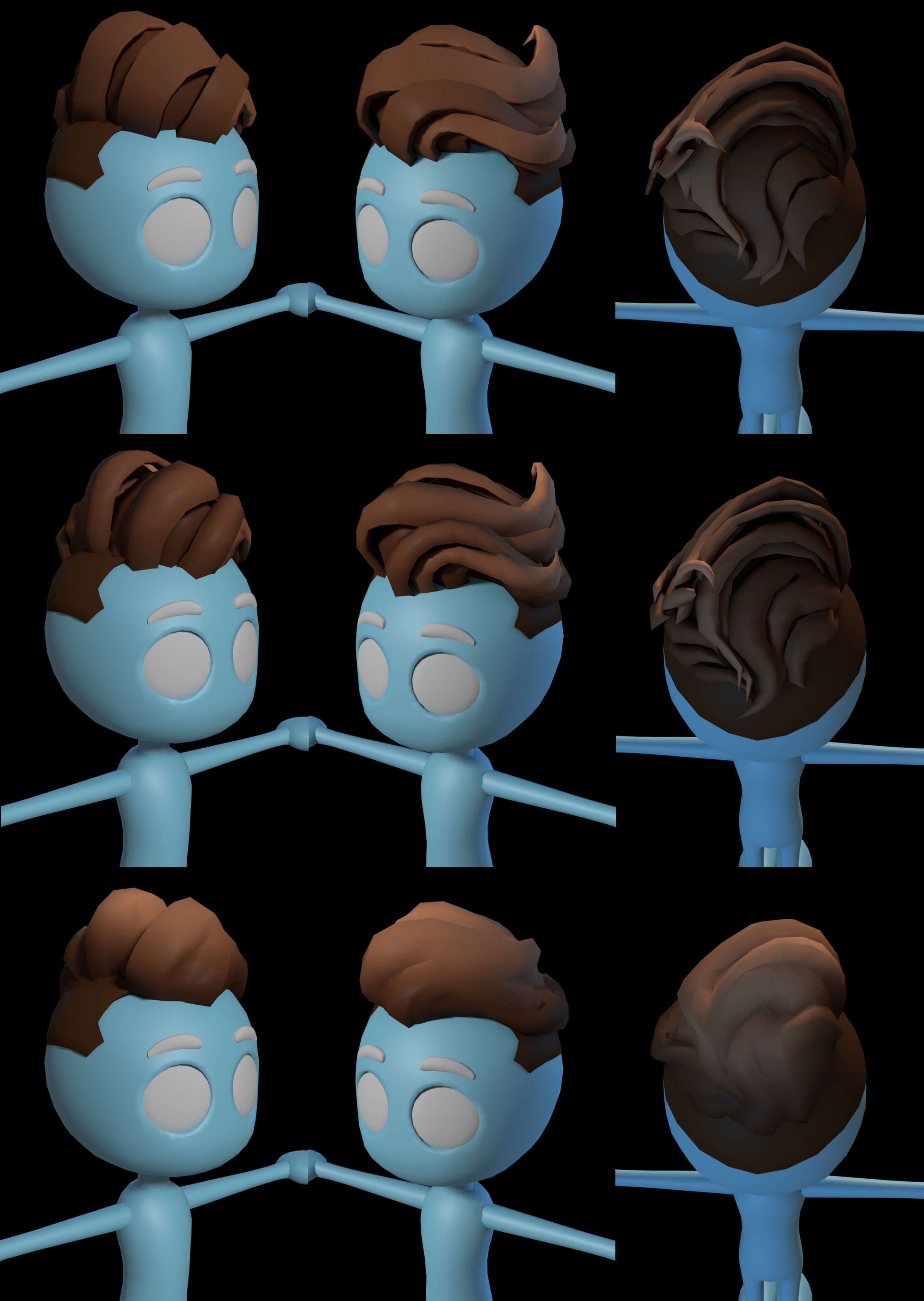 Then I used Maya to re-topologize and test out a variety of low poly looks. Are they all the same mesh? Are they separate meshes for more pop? How thick are the pieces? 
