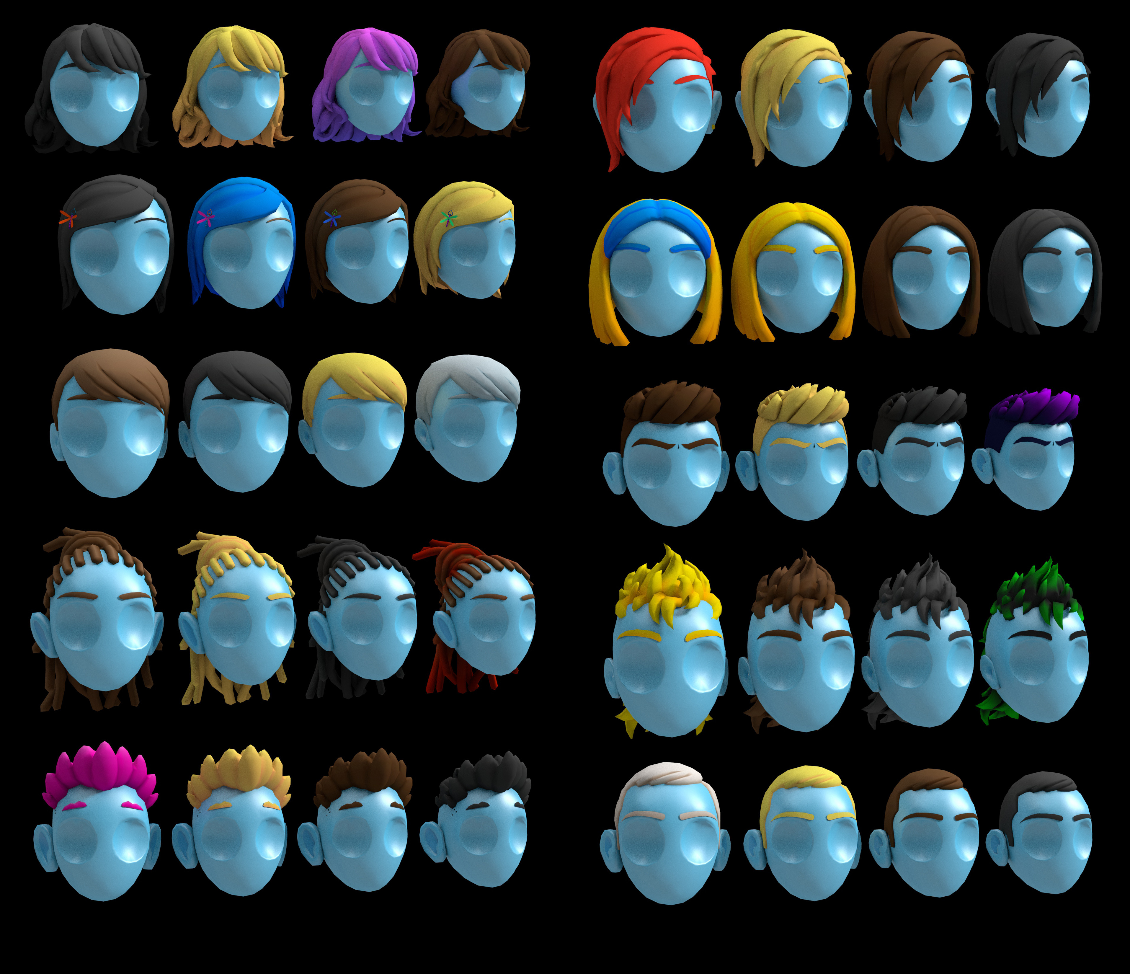 We also made color variations for all cosmetics for added customization. 