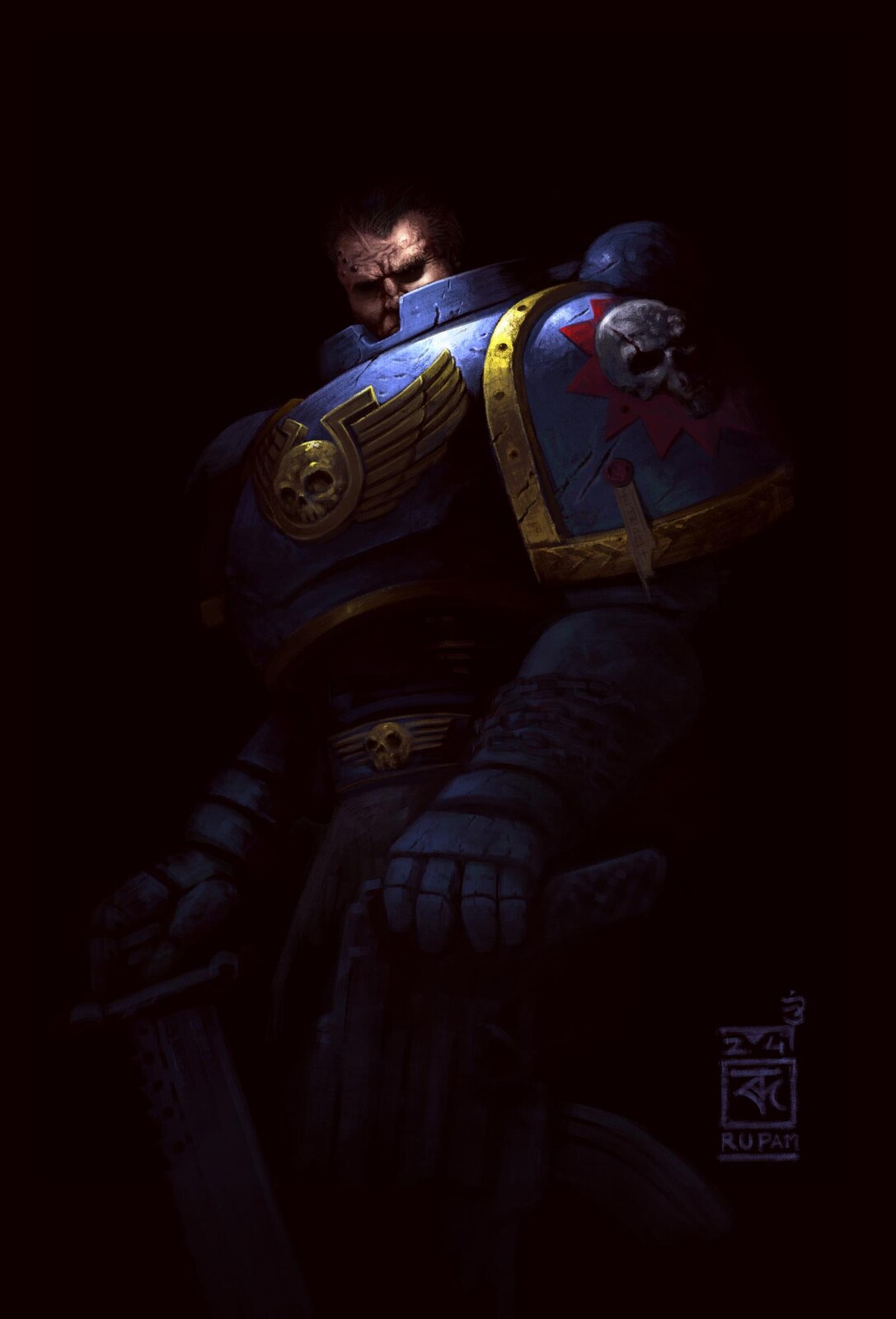 War hammer 40K Fanart  : Strictly One Layer Painting