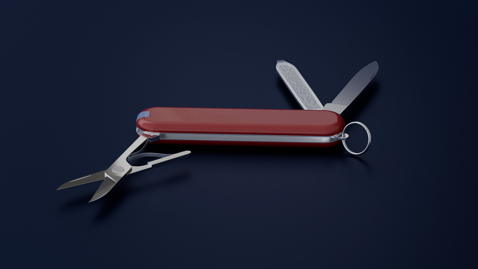 Pocket tool model, open