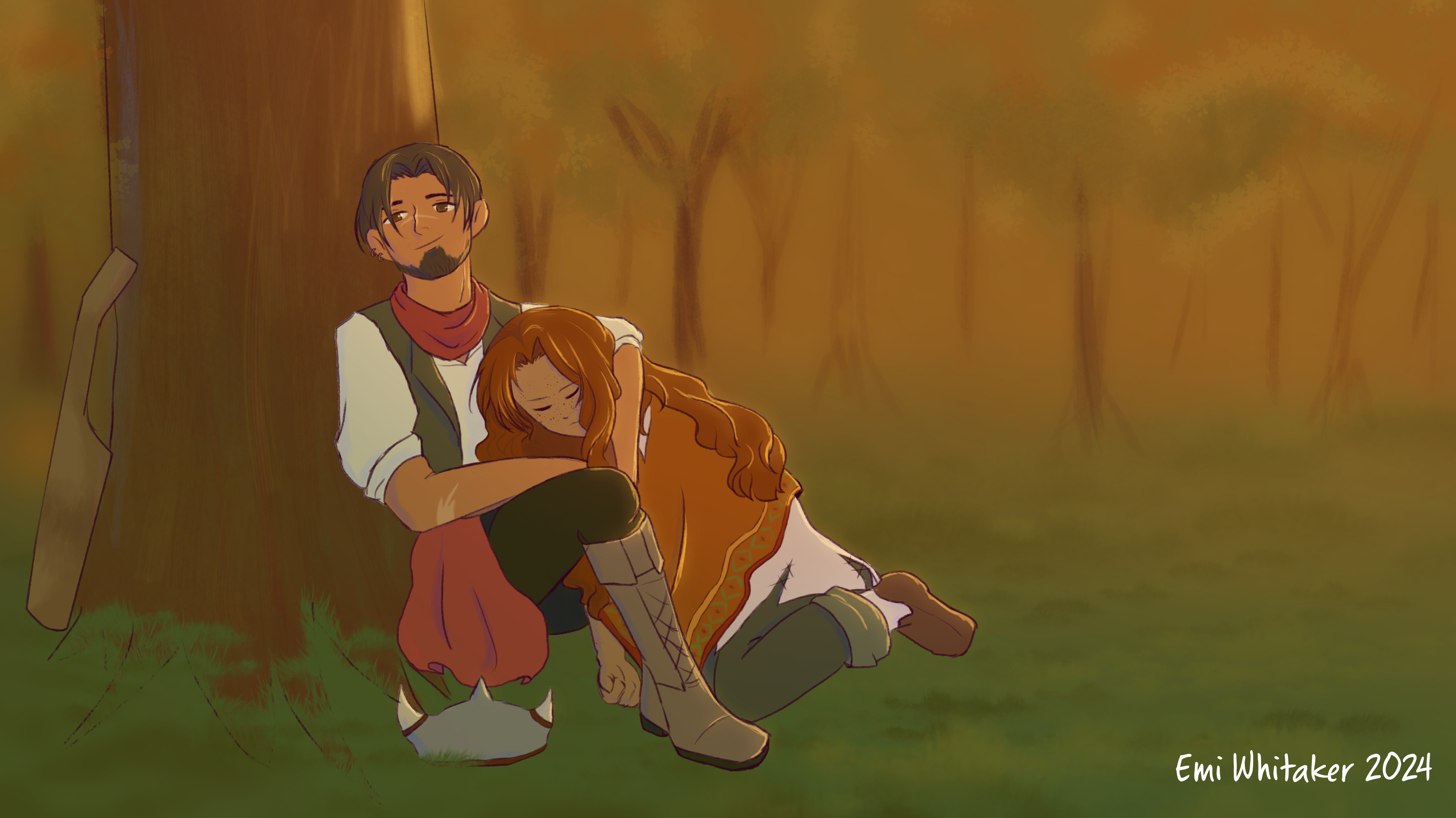 Al and Viv Tallstone, characters created by Pilot_Doodles on instagram.