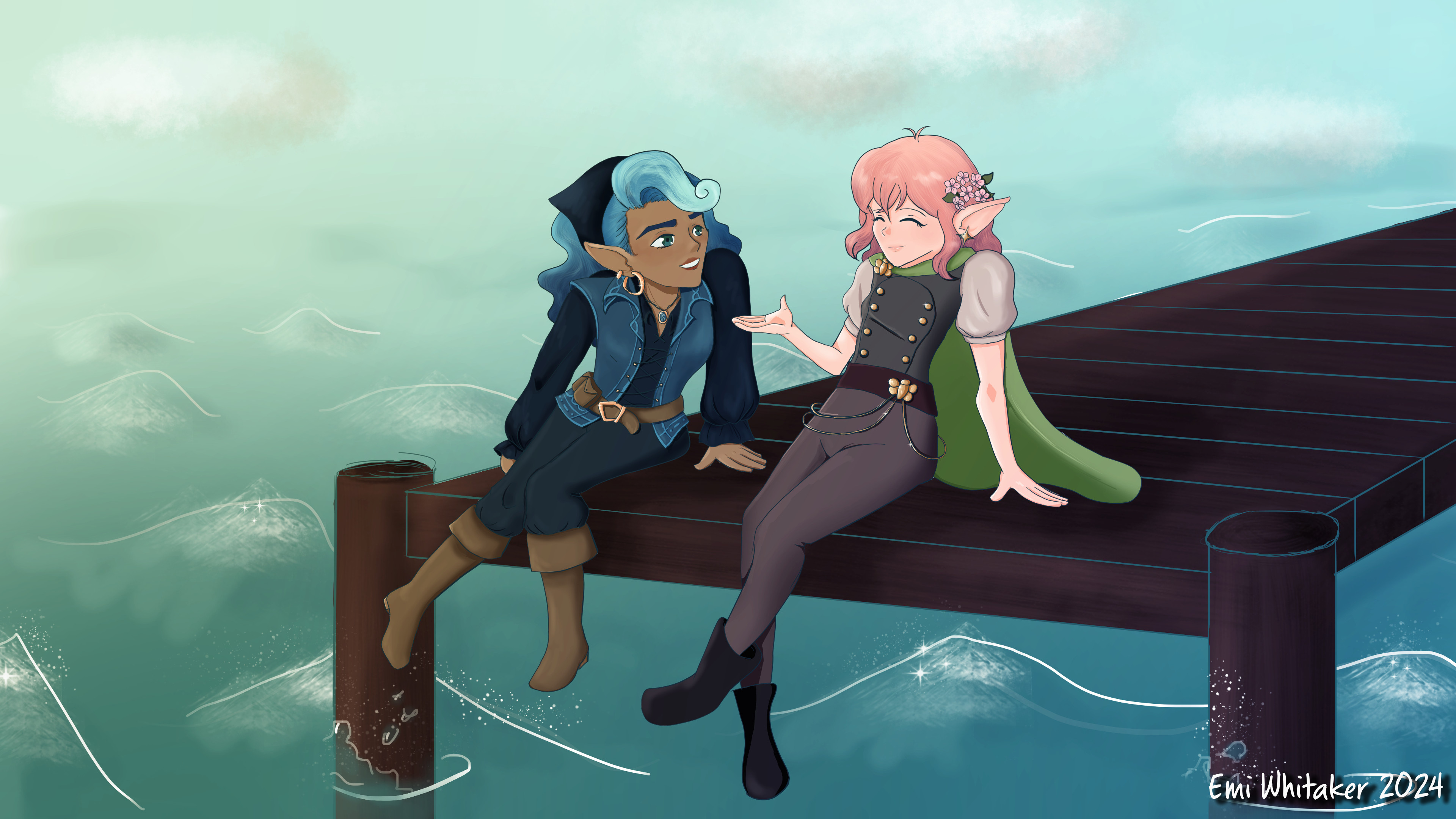 Clovis Cloveway and Saoirse MacLir. Clovis is created by juwugo on Instagram. Saoirse is my own.