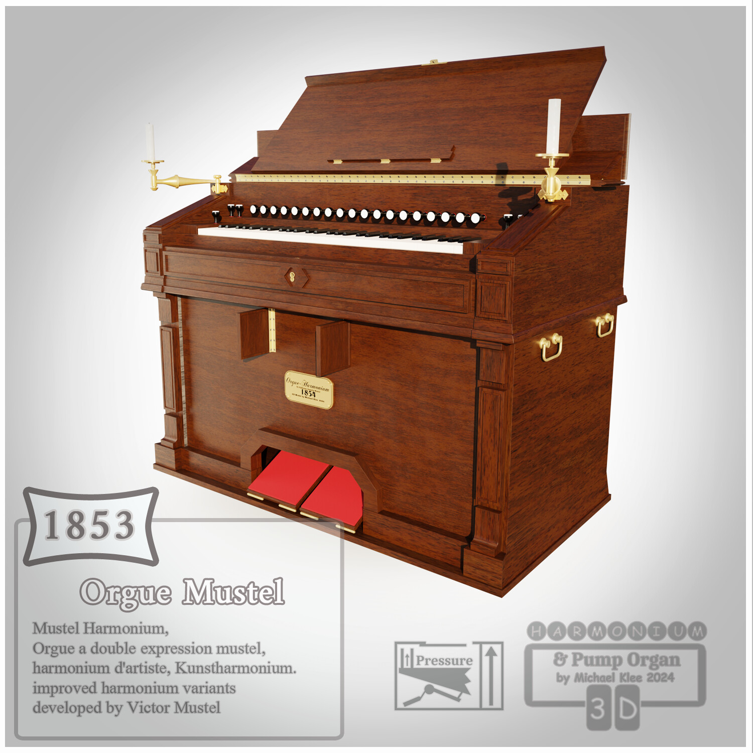 ArtStation Harmonium and Pump Organ Free Reed Organ Instruments Victor Mustel