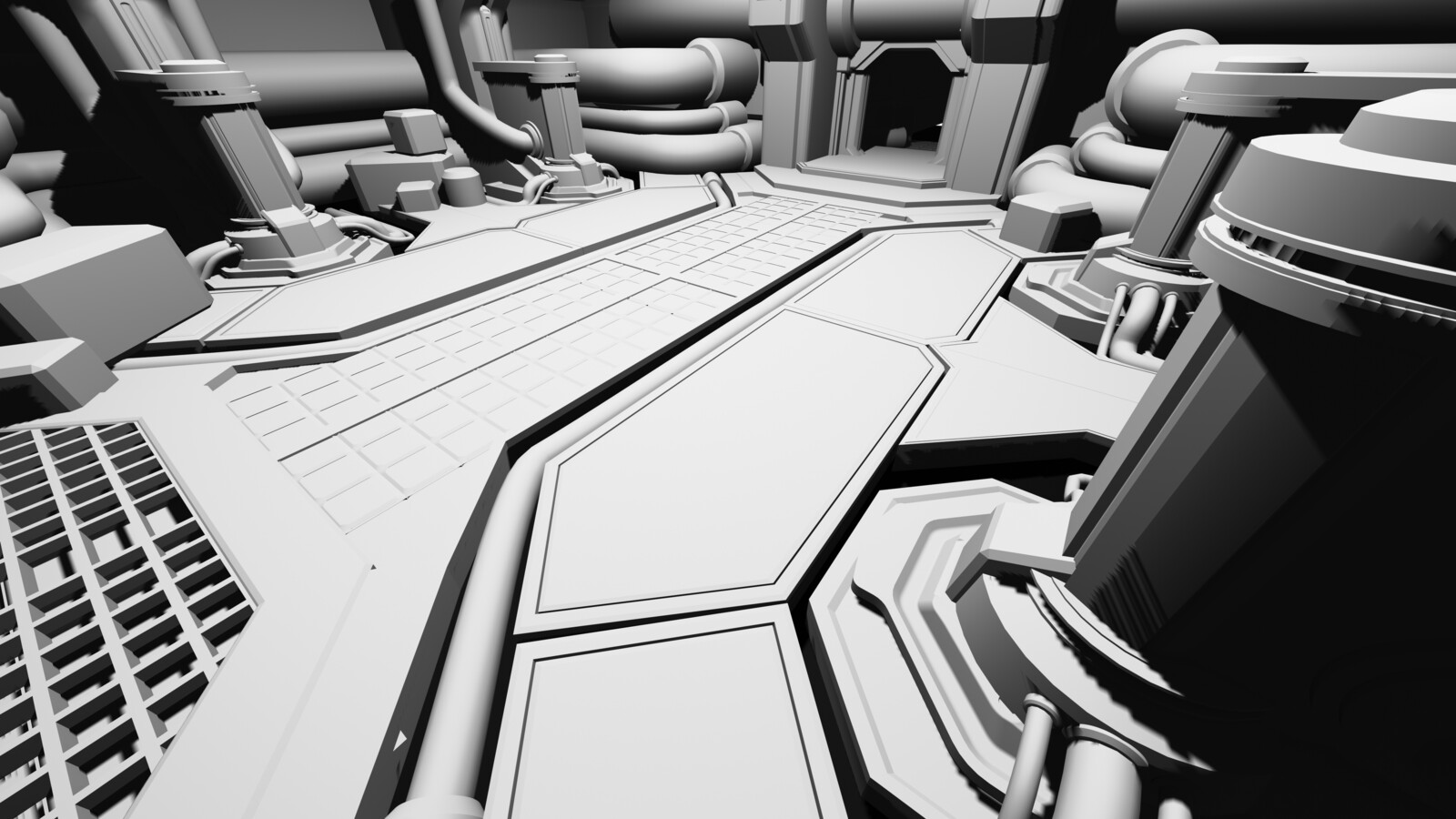 3d blockout made in Blender