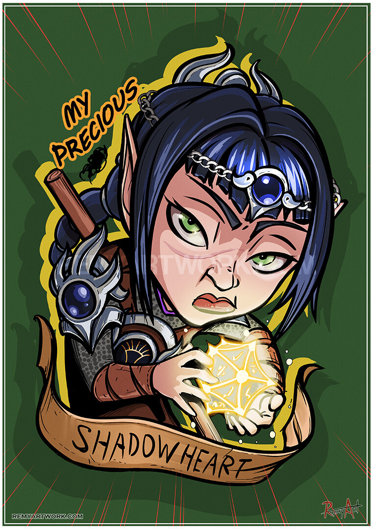 Part of my Baldur's Gate 3 cartoons, made into stickers later.
