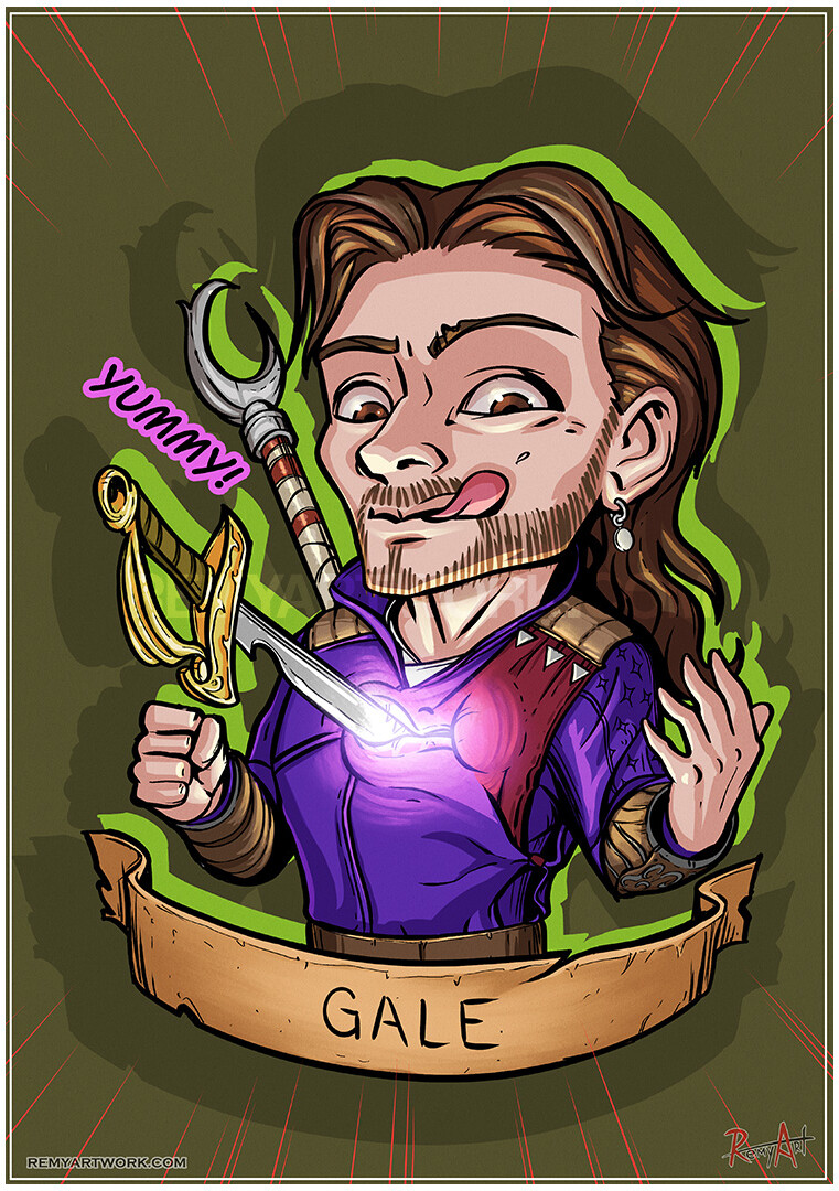Part of my Baldur's Gate 3 cartoons, made into stickers later.