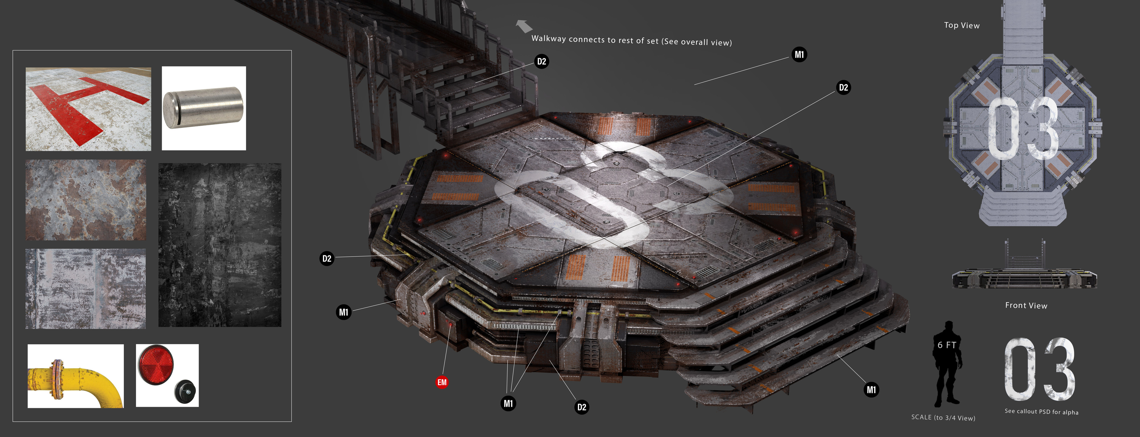 Stage design - set in an abandoned rusty mining facility