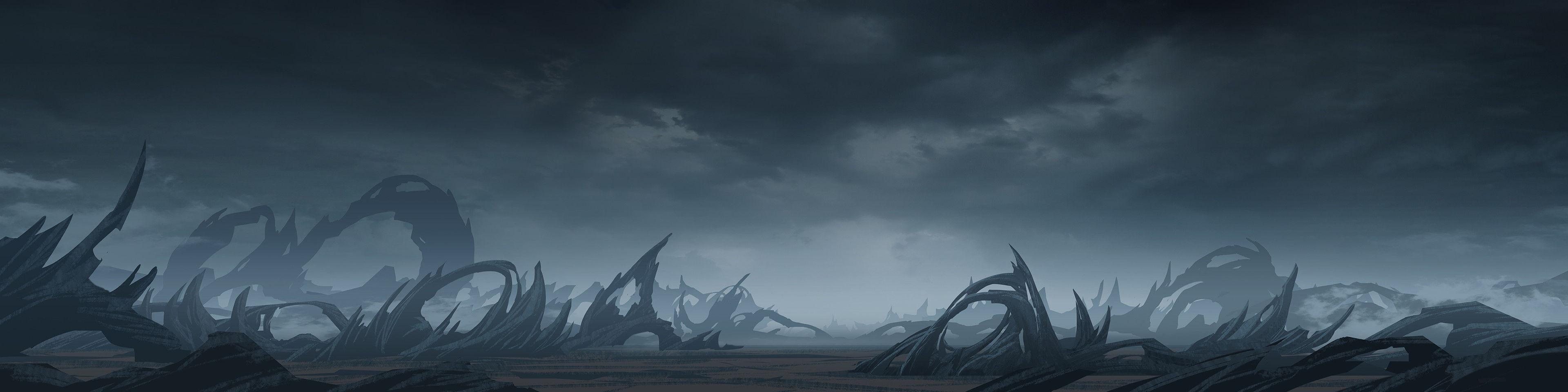 Sketch indicating design of background skybox.