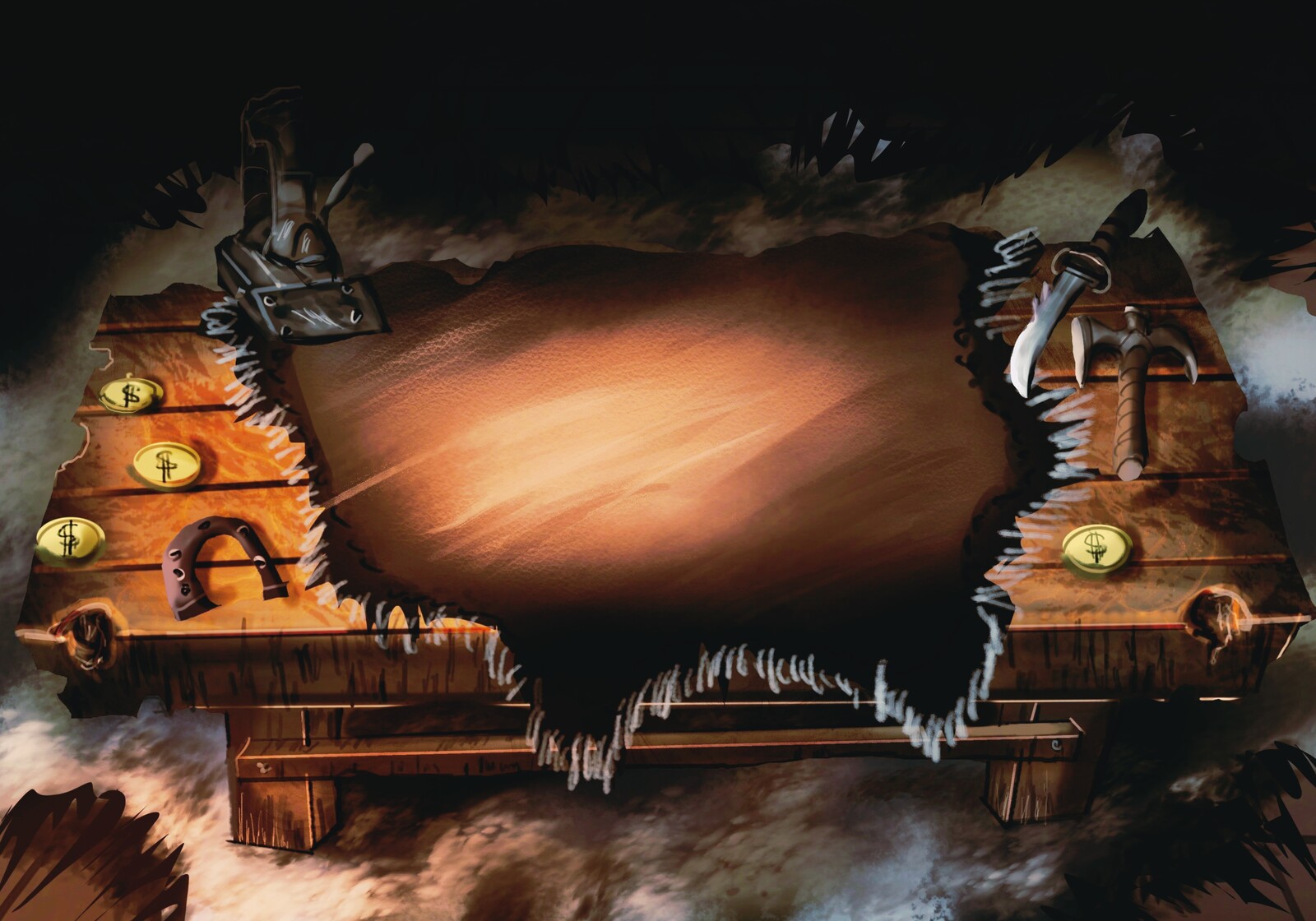 Old Workshop table Concept Prop