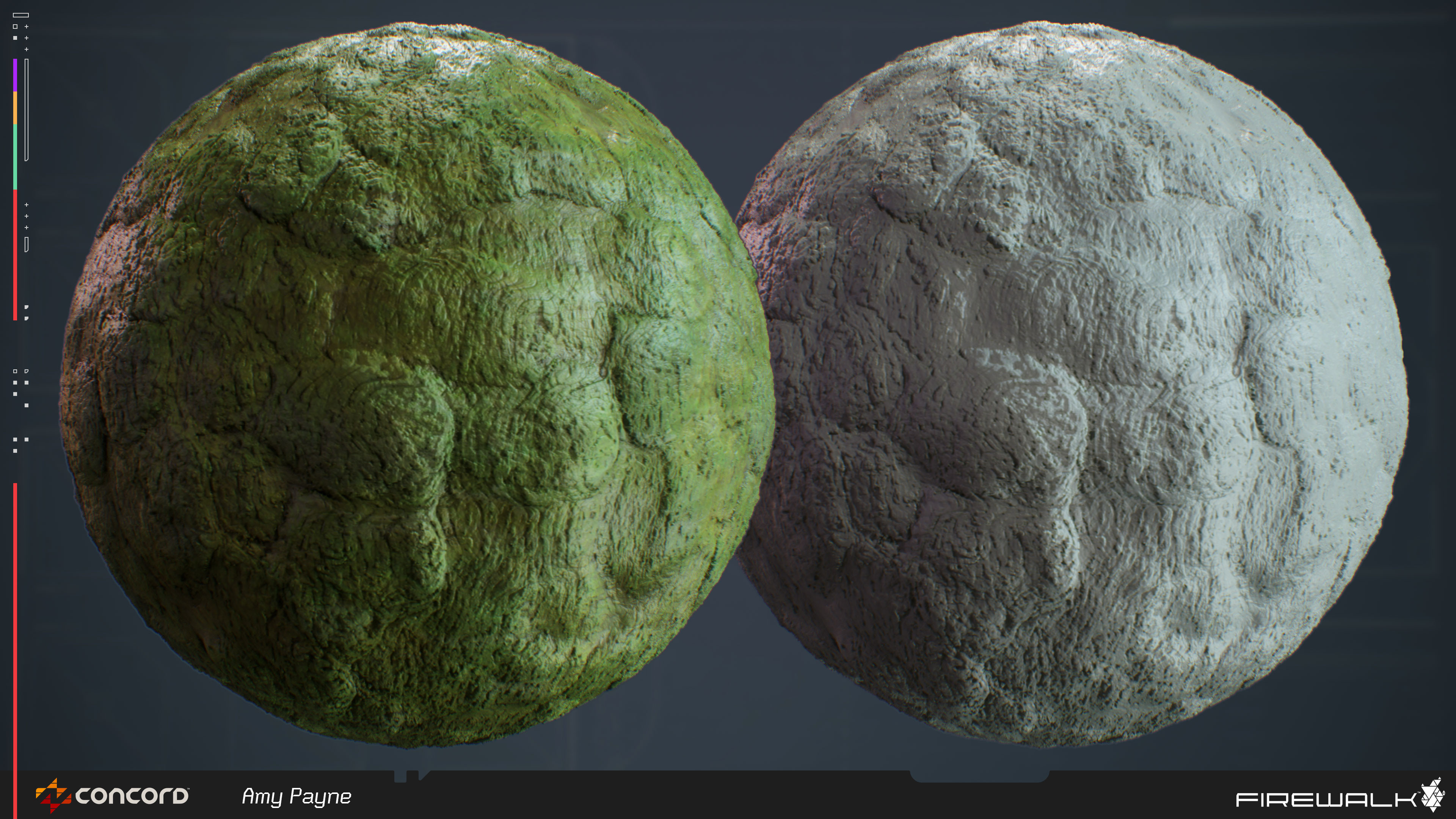 Weird space fungal terrain. Based on concepts and real world reference, and then tweaked to give it a weird 'Concord' vibe.