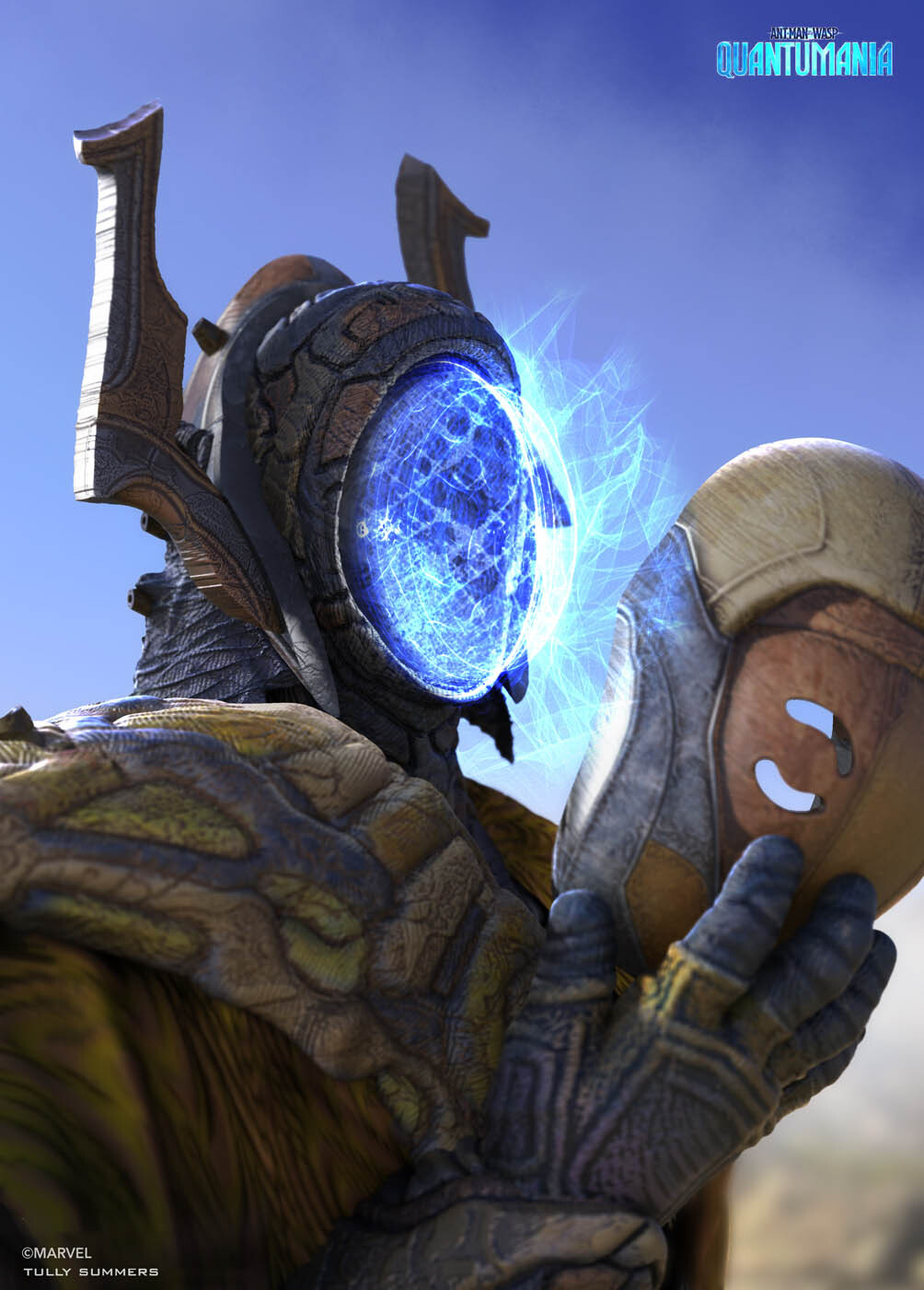 Energy being revealed behind the mask