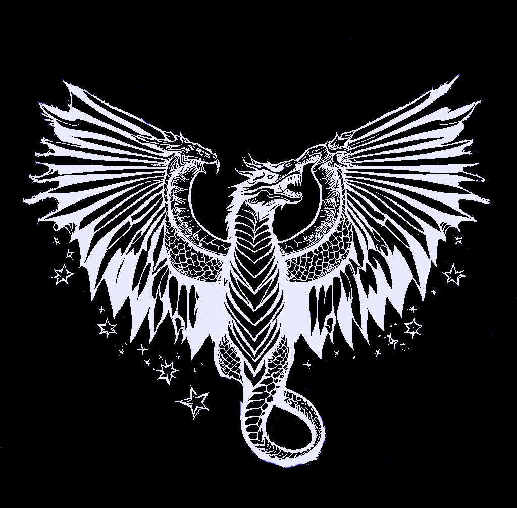 Just a rough draft/ concept idea of the cosmic serpent, for a piece that I am currently working on.