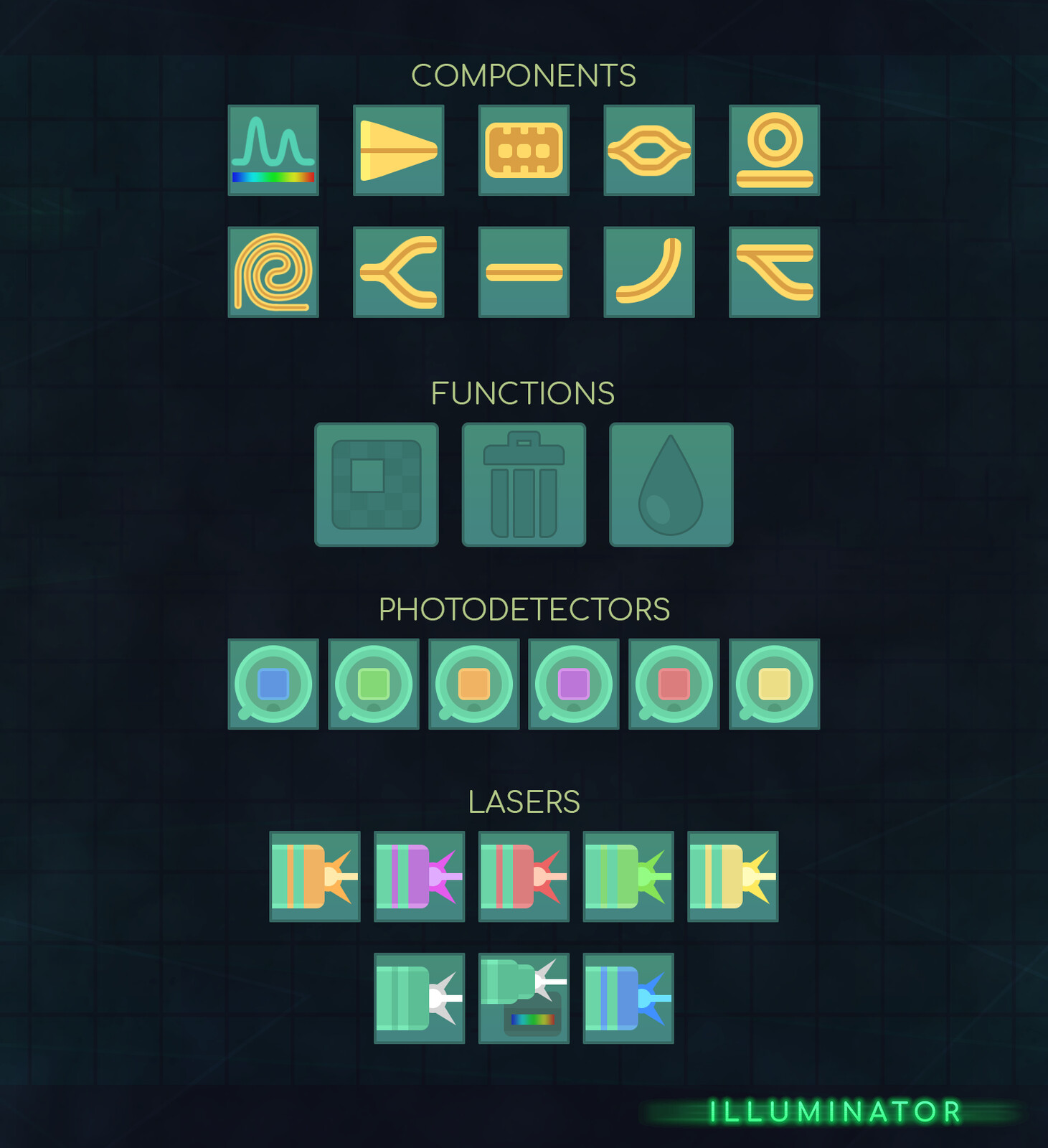 Various icons from the game