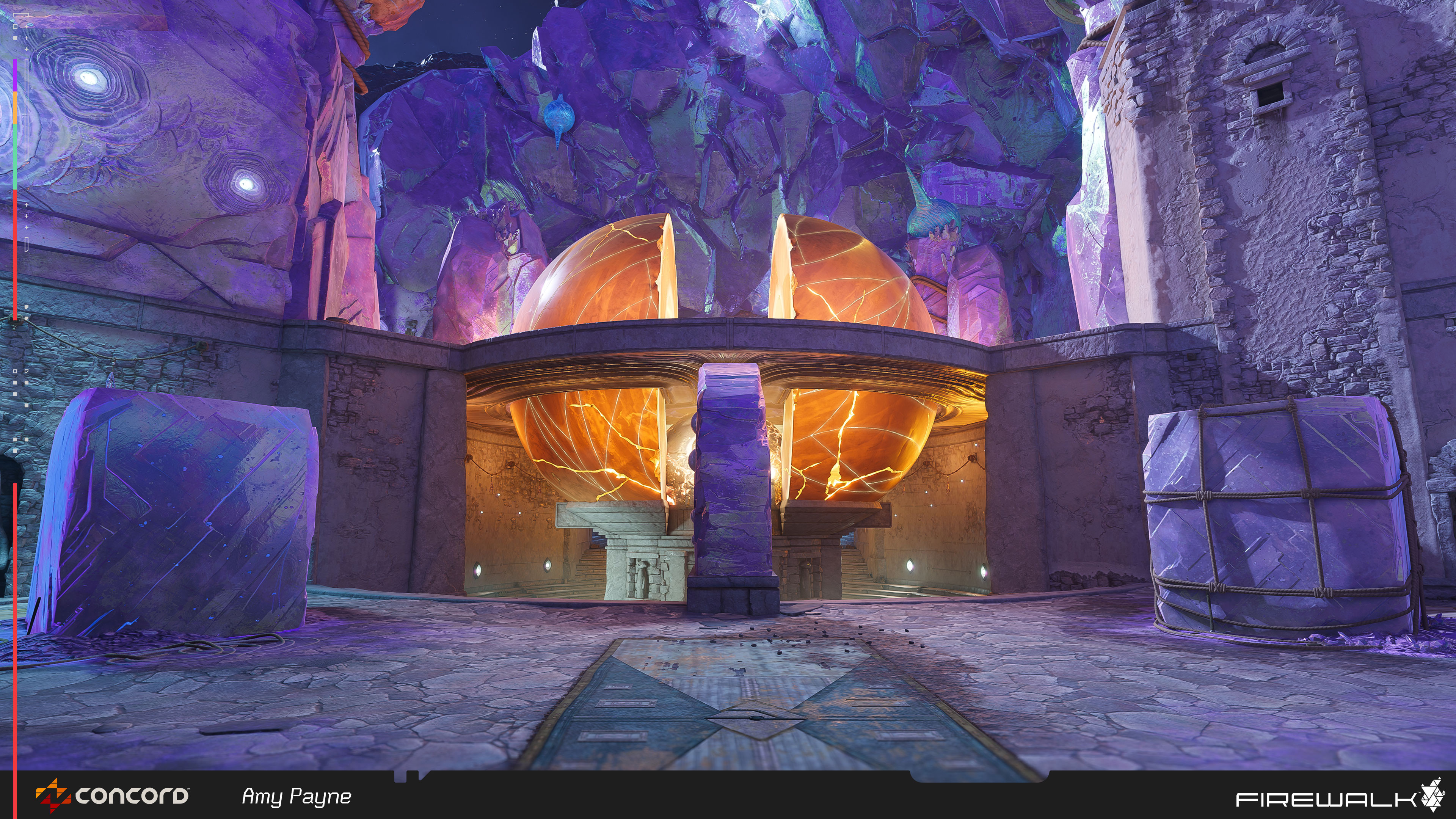 Great shot of the central orange orb that I worked on with Alan Flores and Adam Alexander. Tag team effort of modeling, materials, and lighting to bring this to life.