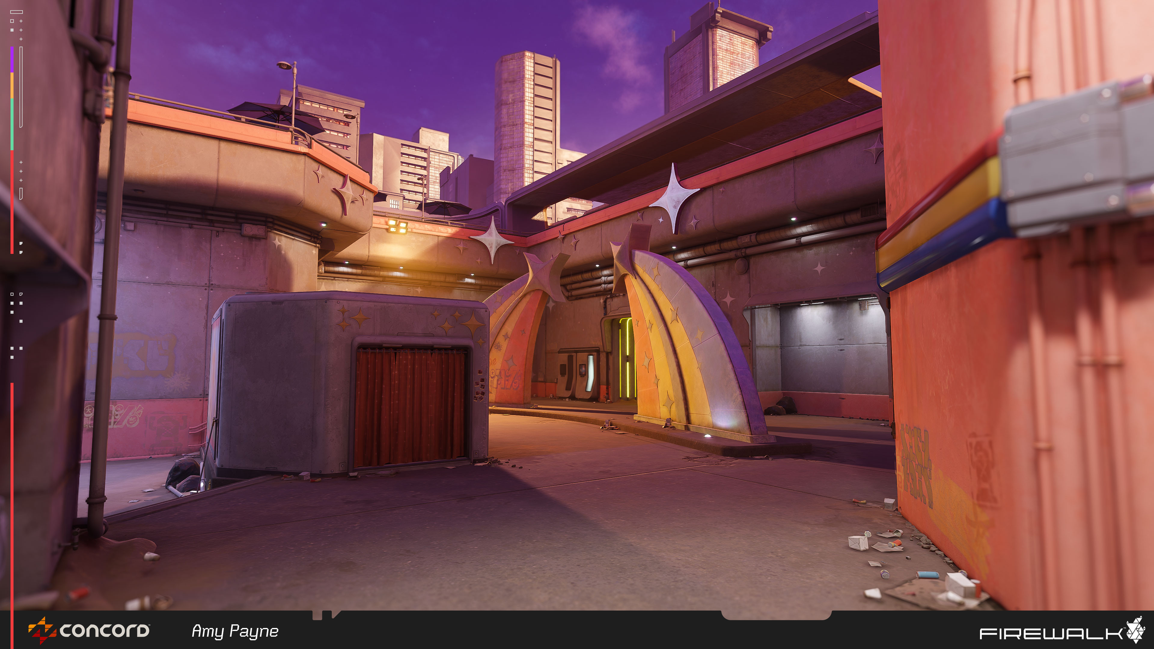 Created concrete, adjusted light blink function, and created other decals for this scene.