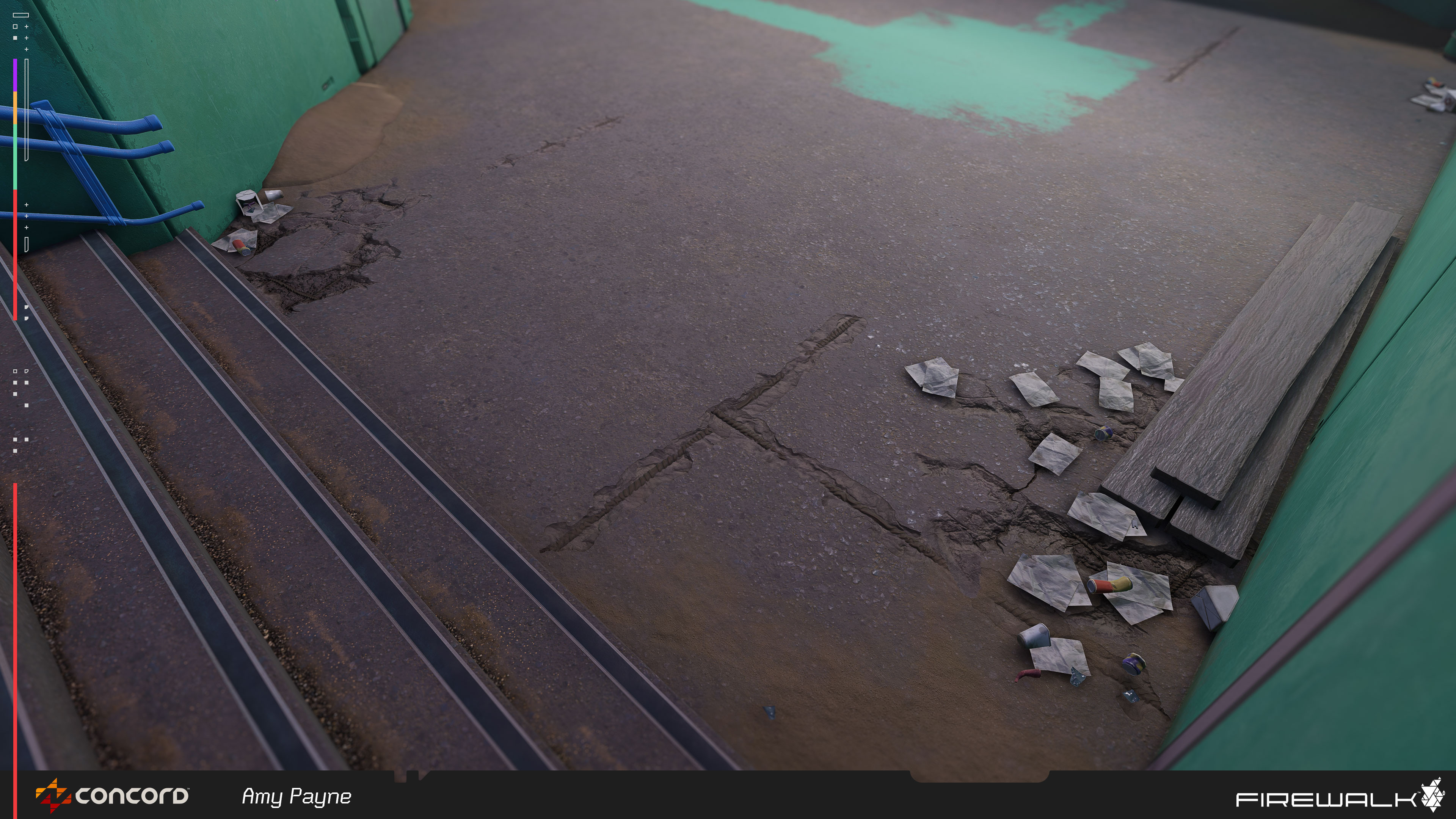 More uses of the concrete damage decals.