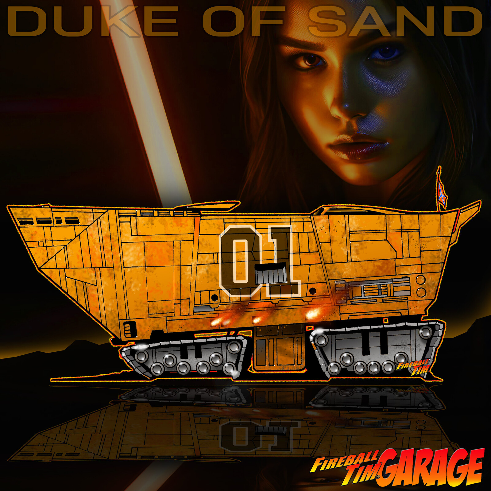 Duke of Sand Automotive Pop Culture Concept Art by Fireball Tim Garage