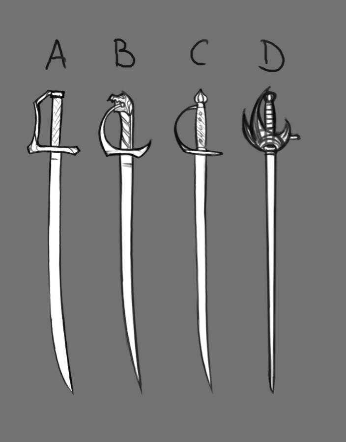 First ideas for the sword.