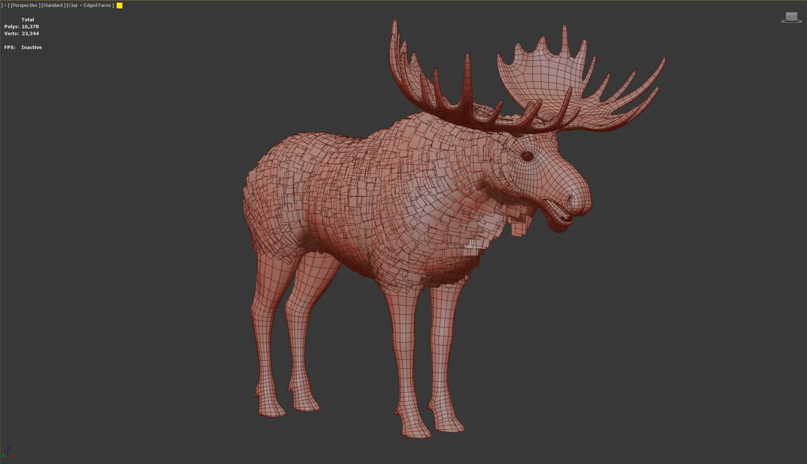 Moose Wireframe in 3Ds Max