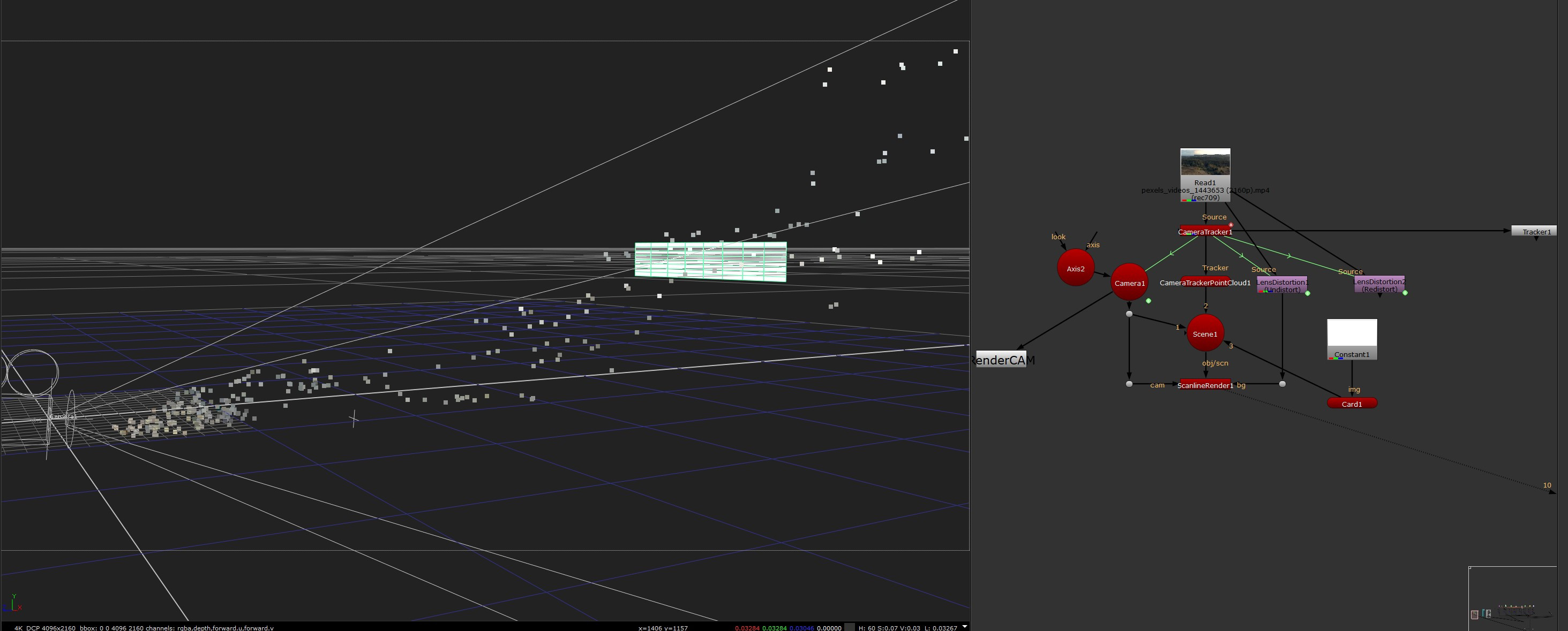 2- I made the virtual camera and the PointClouds to get the 3D space of the environment from the video.