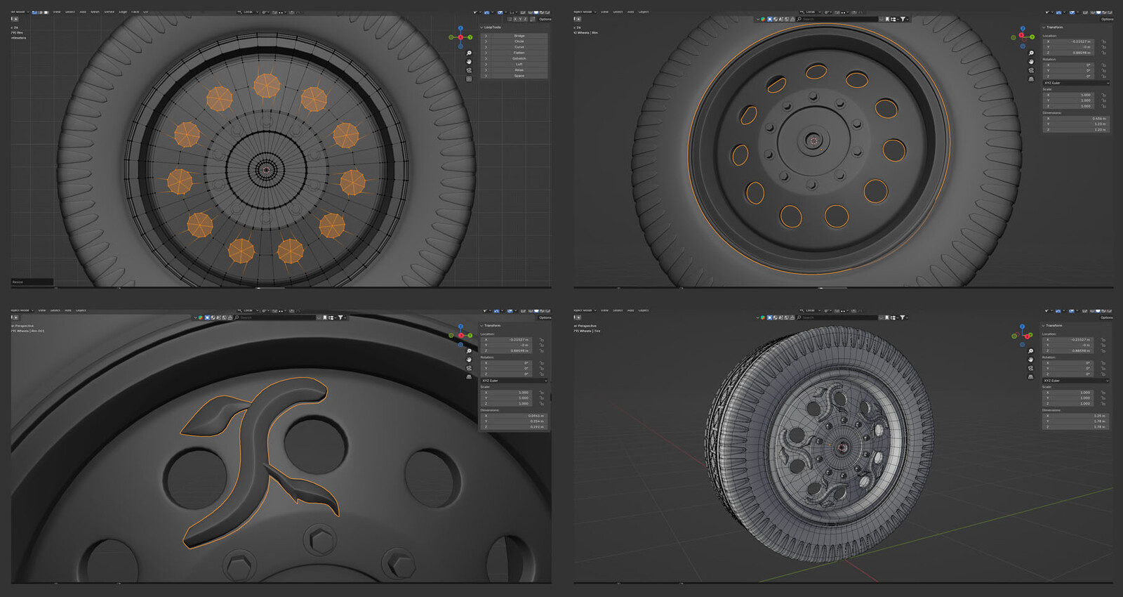 Wheel modeling