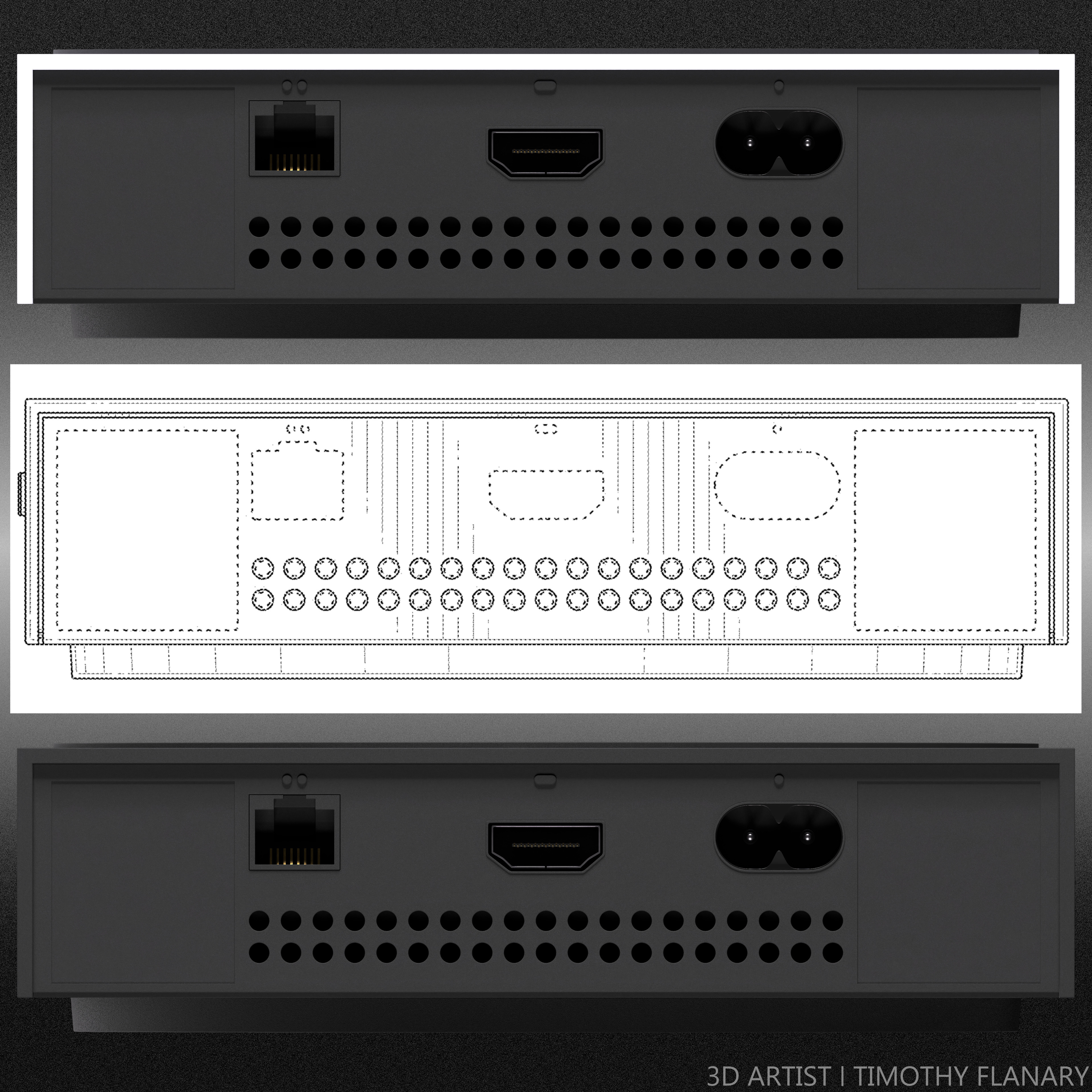 Rear Angle Render White, Rear Angle Blueprint, Rear Angle Render Black