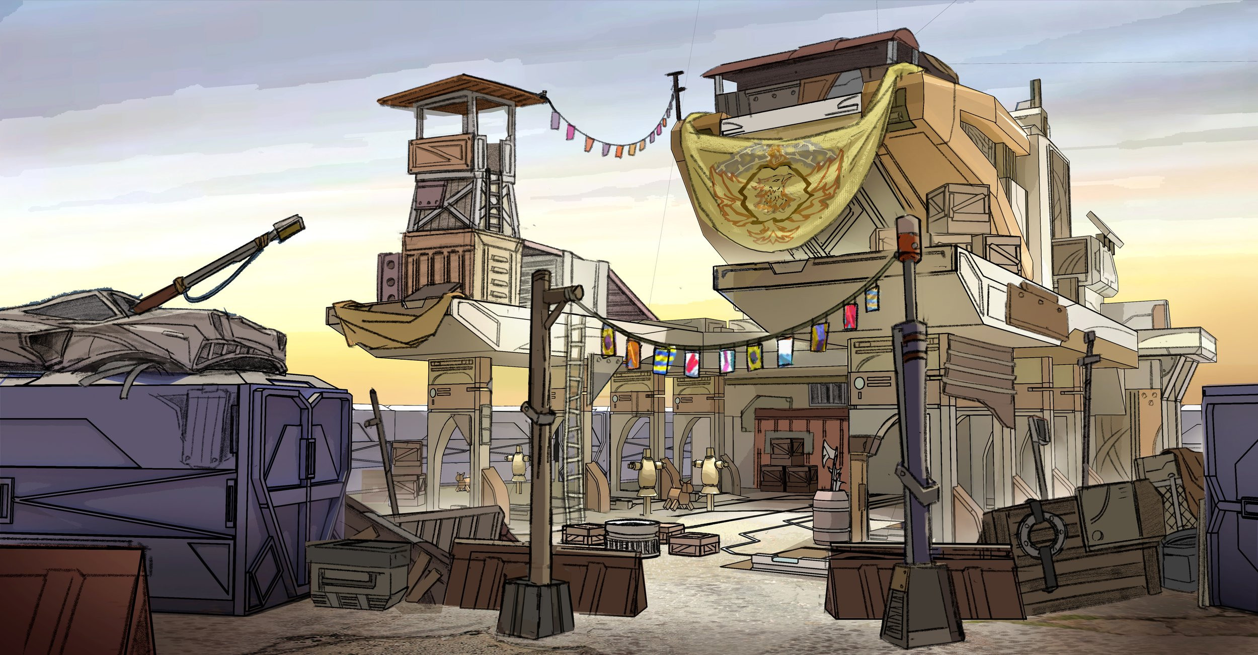 An outpost built outside Hope's End on the ruins of a United Earth Federation charging station.