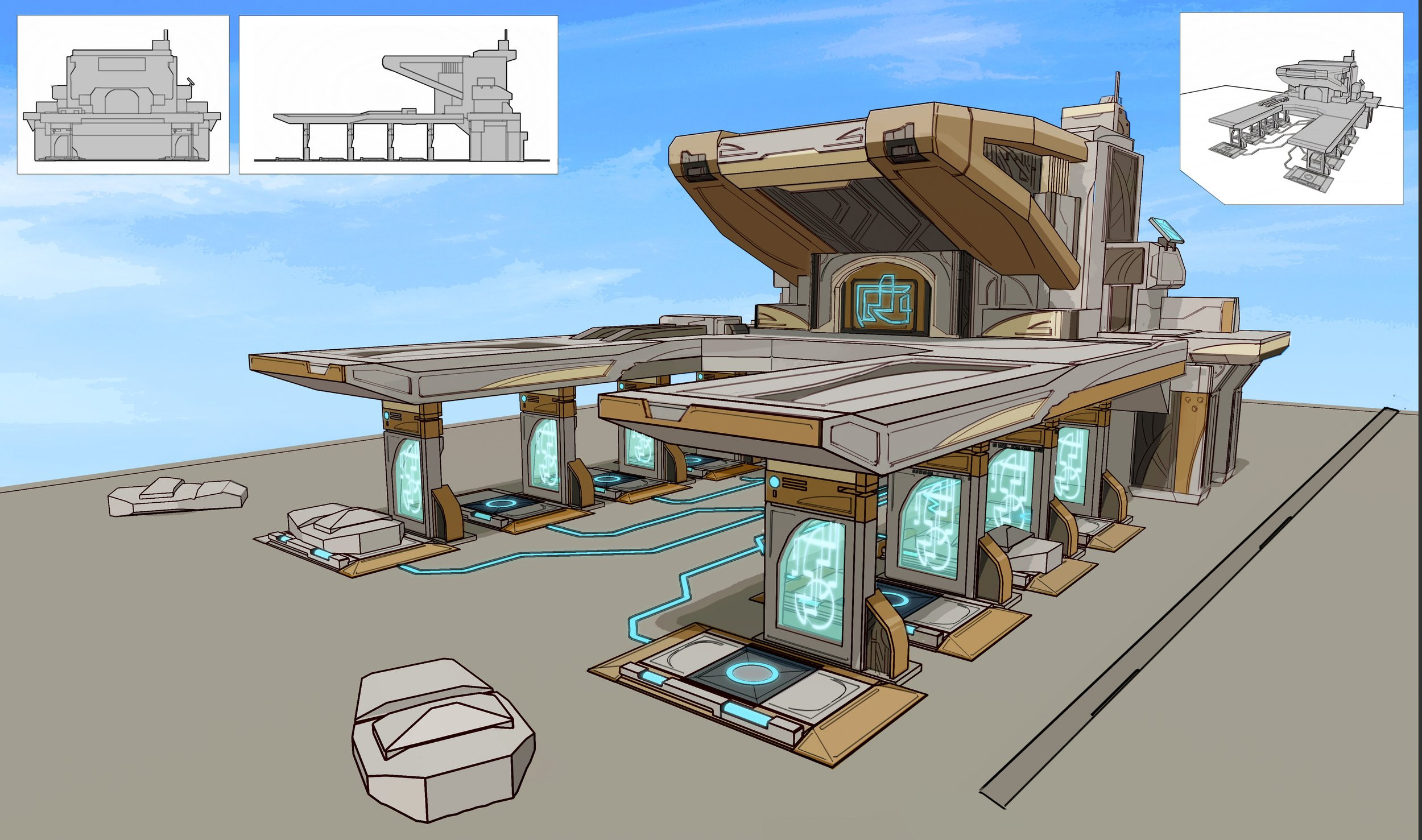 The UEF vehicle charging station before it became an apocalyptic outpost.