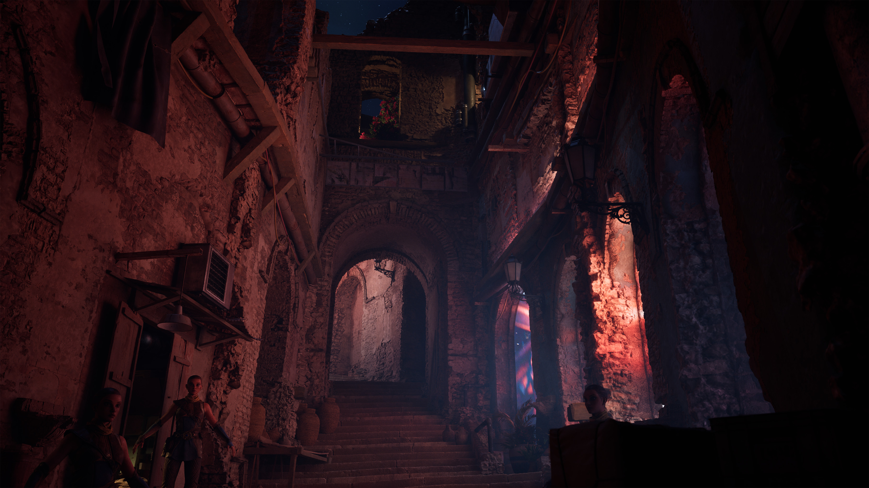 Early tests of media textures in the level.