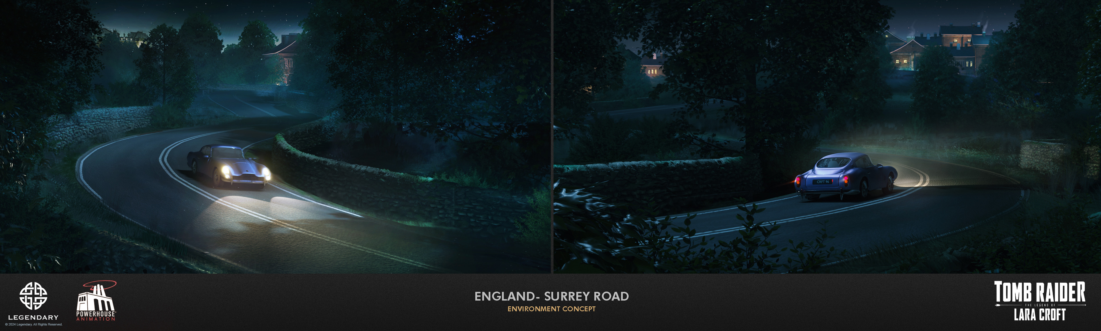 the road from Croft Manor to the town of Surrey. Start of chase.