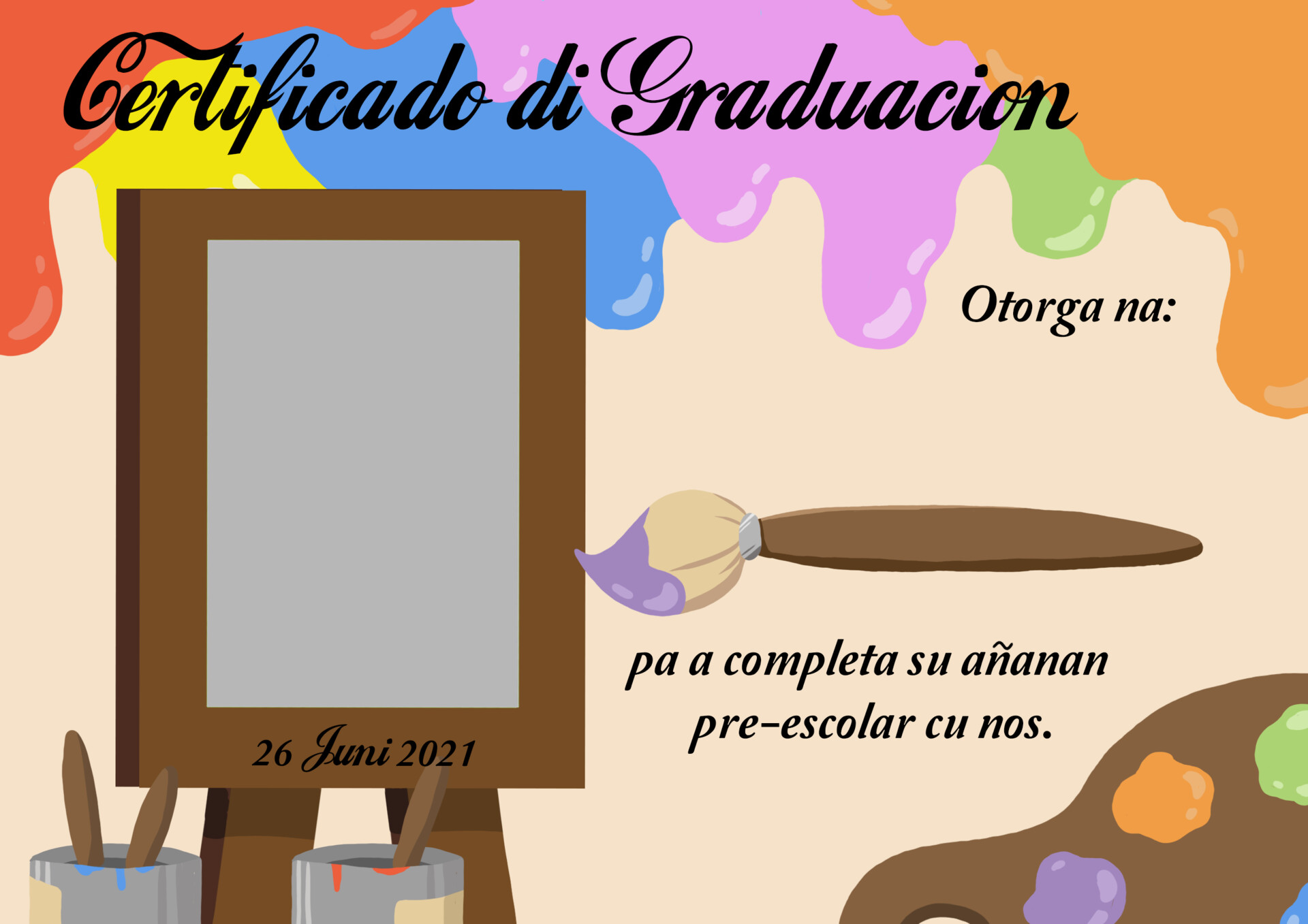 Jullie san Croes Daycare Graduation certificates
