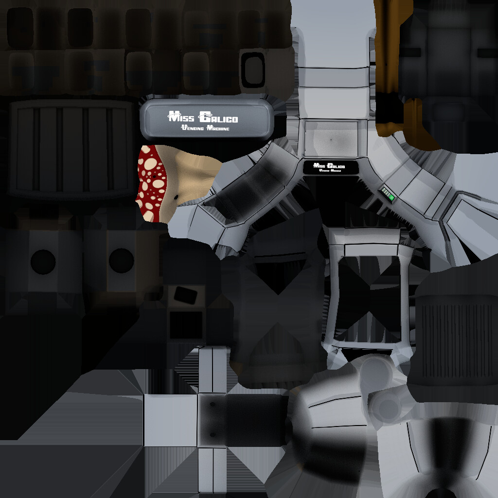 This is the textures for the metal around the vending machine, even with the mushroom on a spit. 